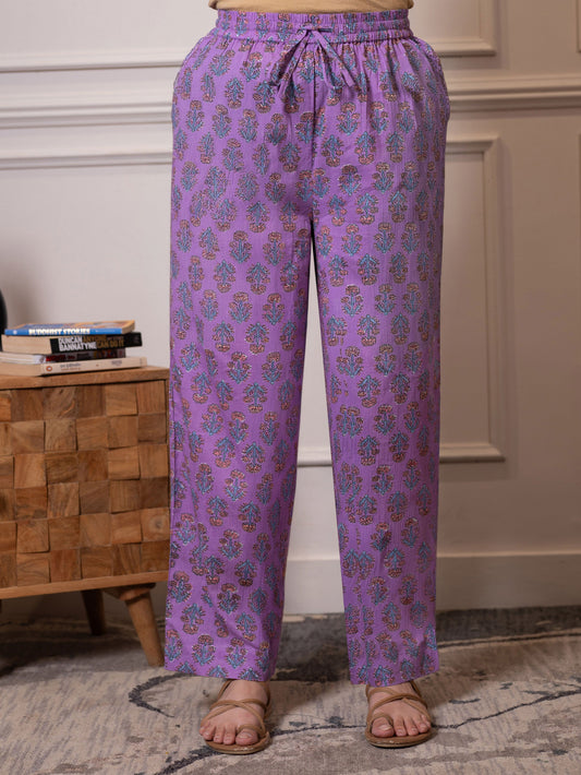 Soft cotton Floral Purple Palazzo