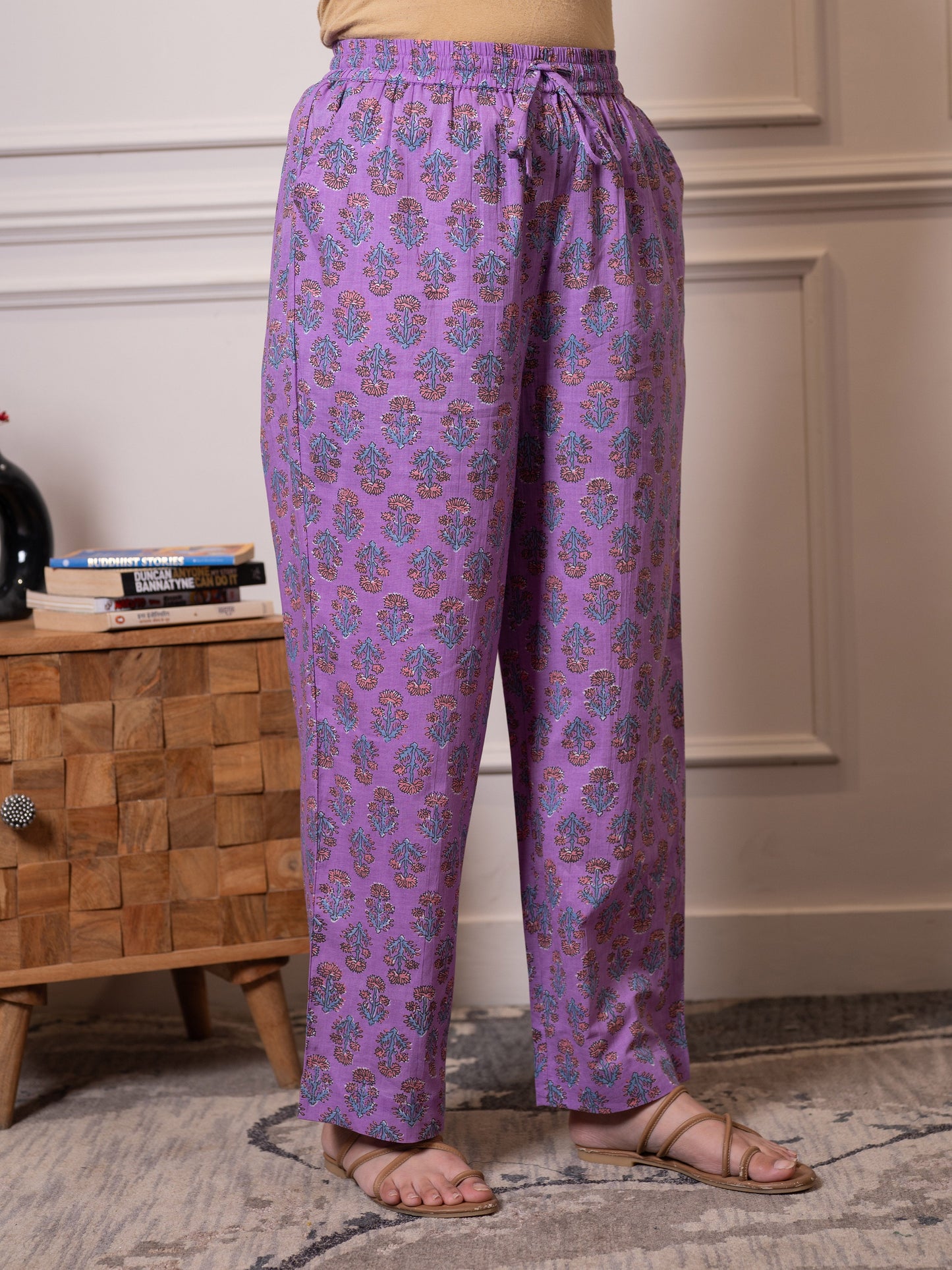 Soft cotton Floral Purple Palazzo