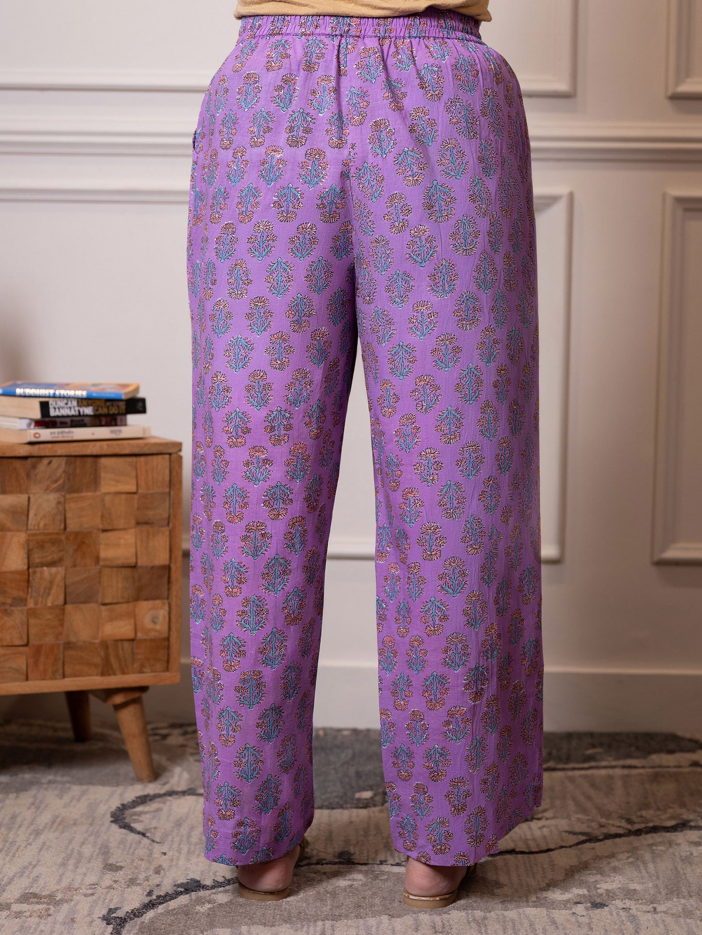 Soft cotton Floral Purple Palazzo