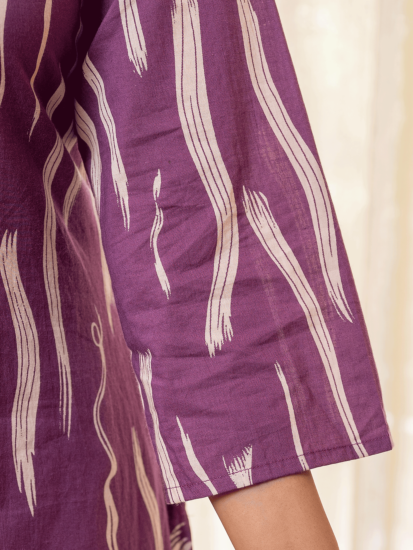 Soft cotton Abstract A-line Purple Kurta