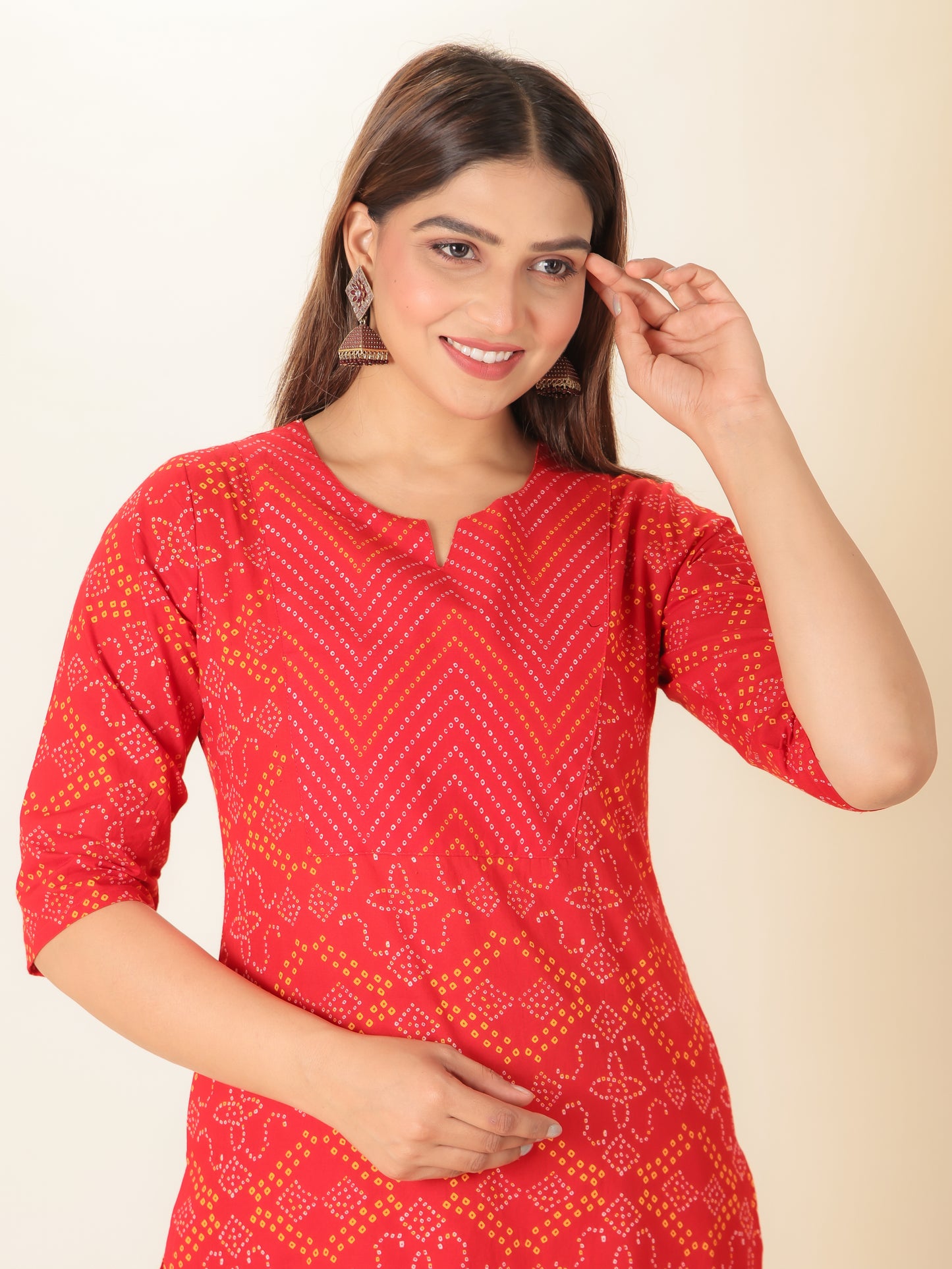 Soft Cotton Bandhani Kurta