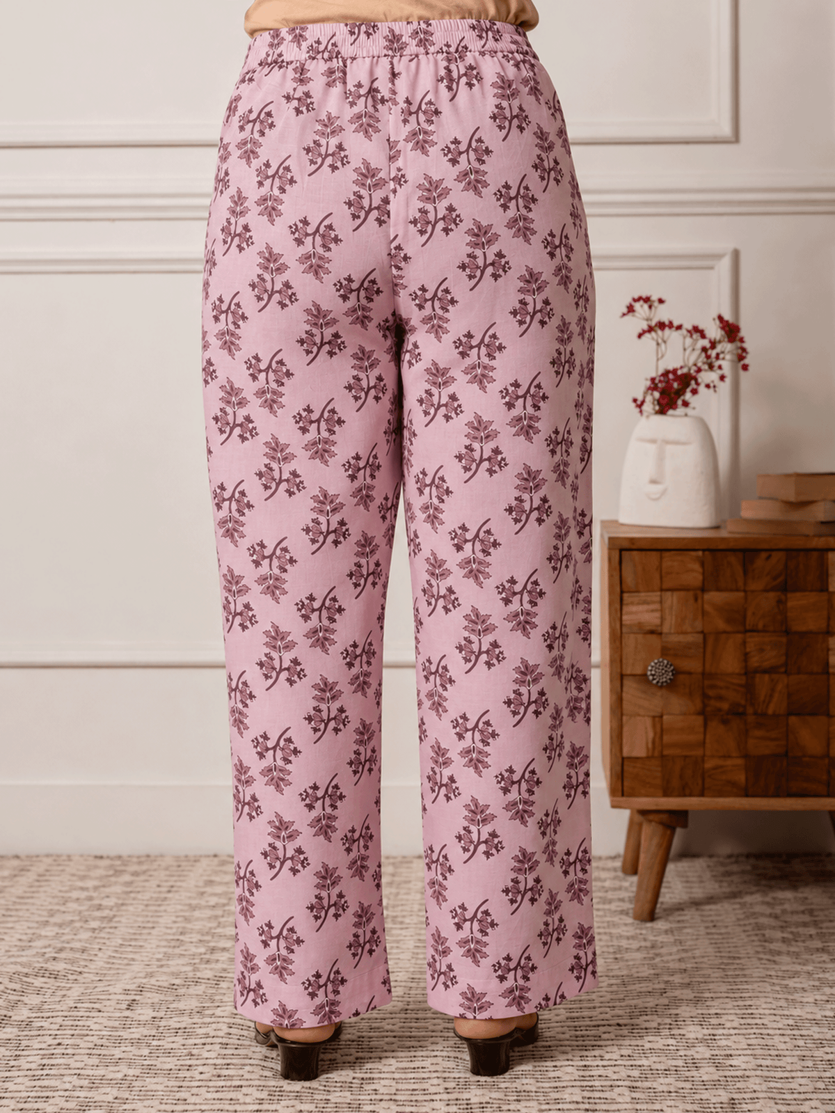 Soft Cotton Jaal Straight Lavender Kurta