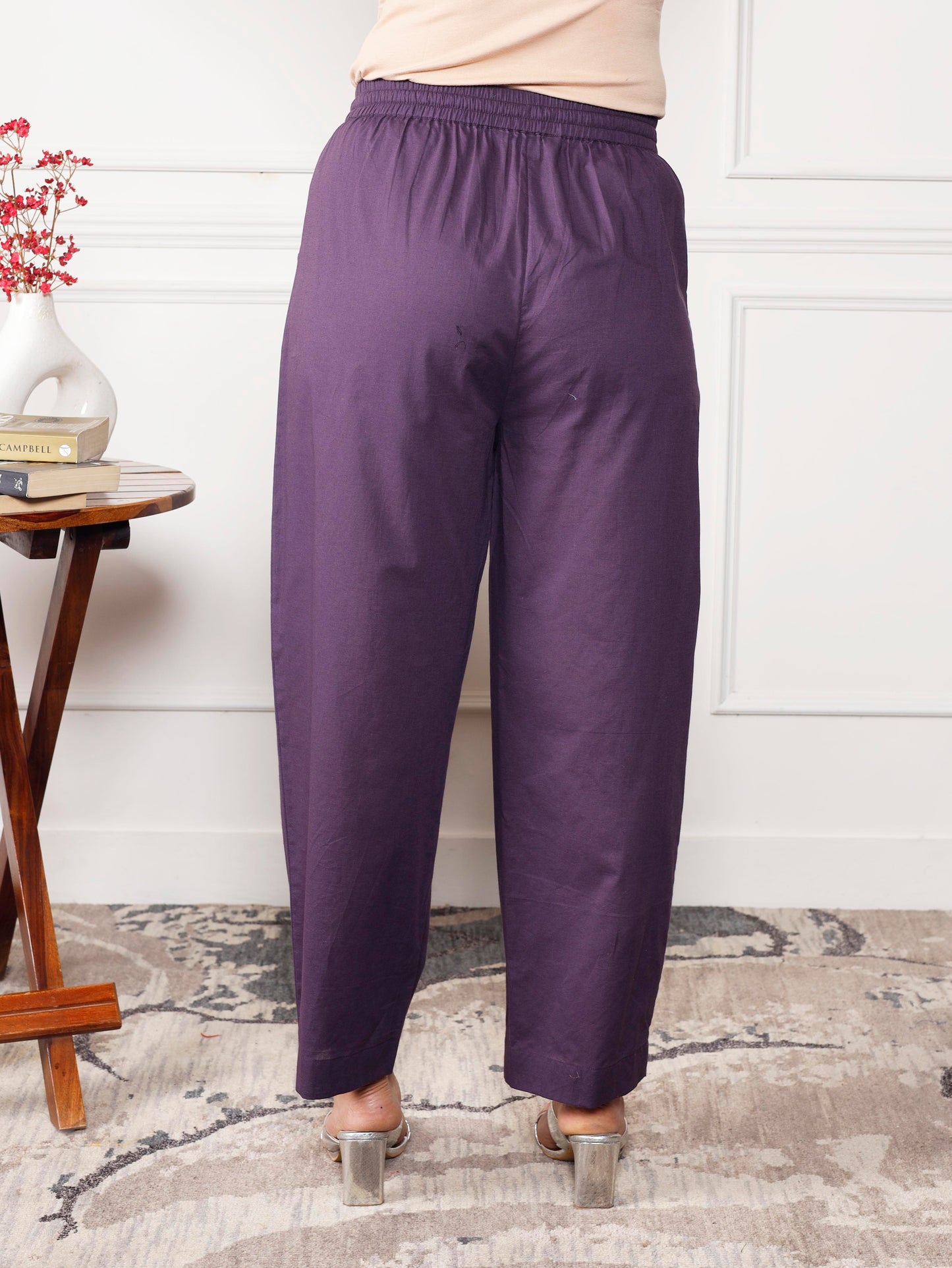 Embroidered Soft cotton Bandhani A-line Purple Kurta