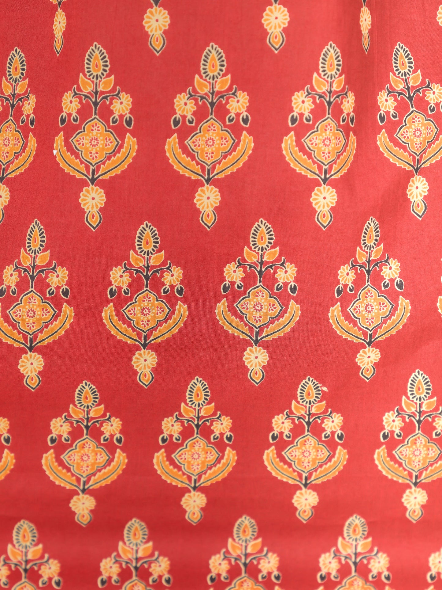 Soft Cotton Floral Straight Red Kurta