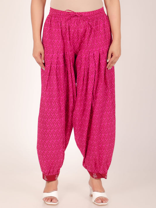 Soft Cotton Chevron Pink Salwar