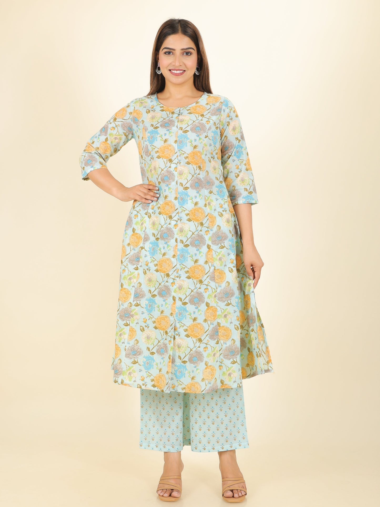 Soft Cotton Floral Kurta