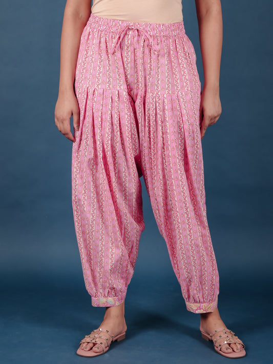 Soft Cotton Striped Pink Salwar