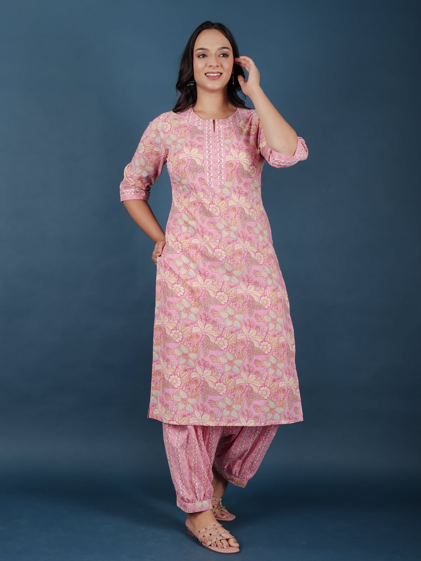 Soft Cotton Floral Kurta