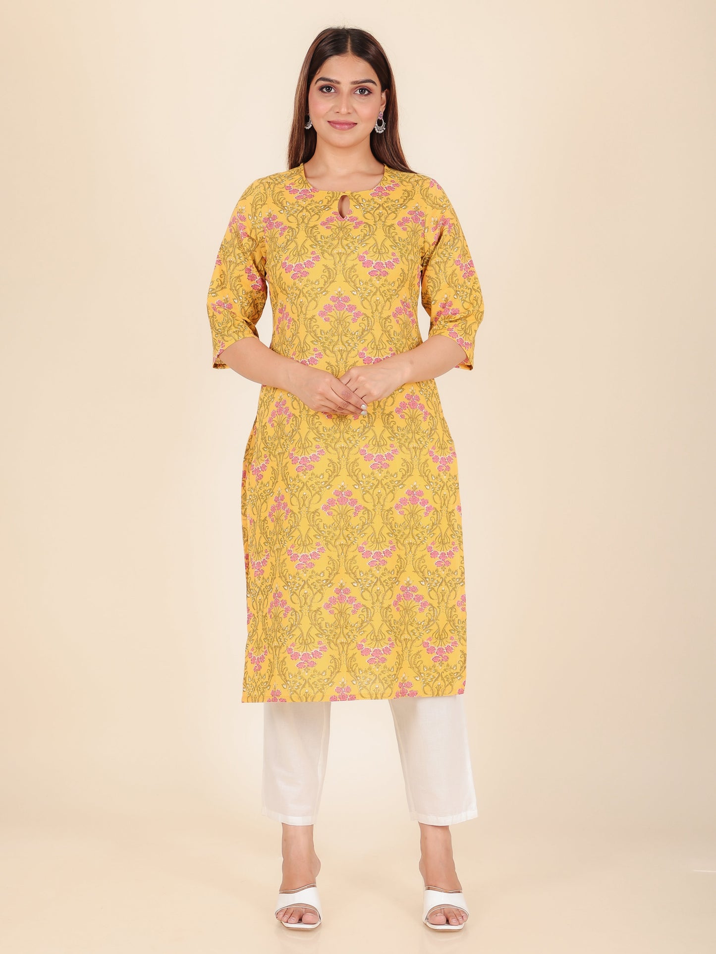 Soft Cotton Floral Kurta