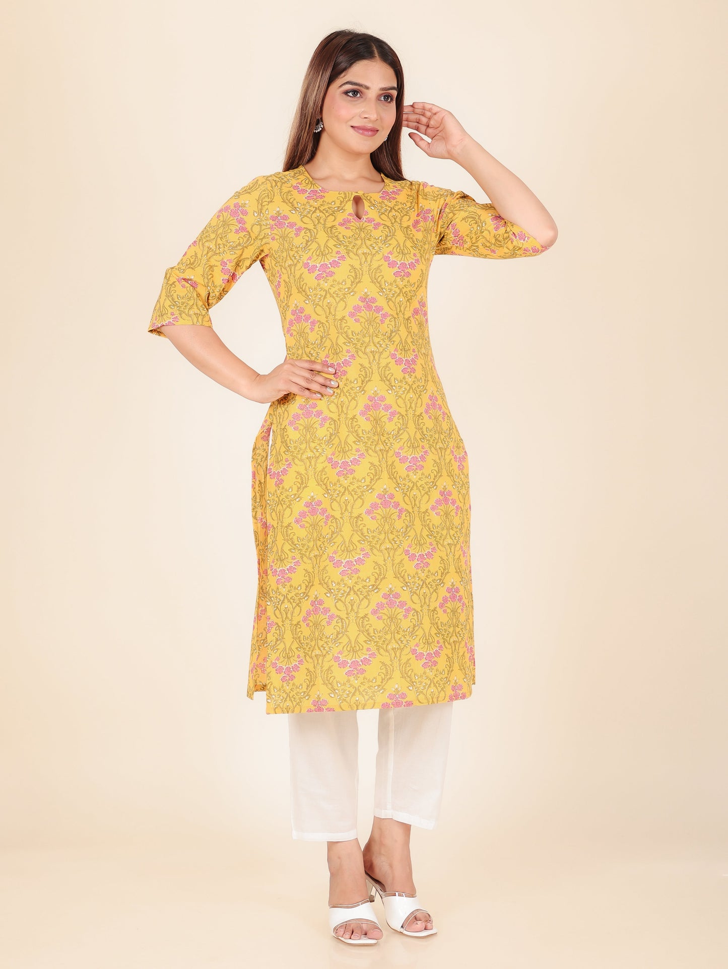 Soft Cotton Floral Kurta