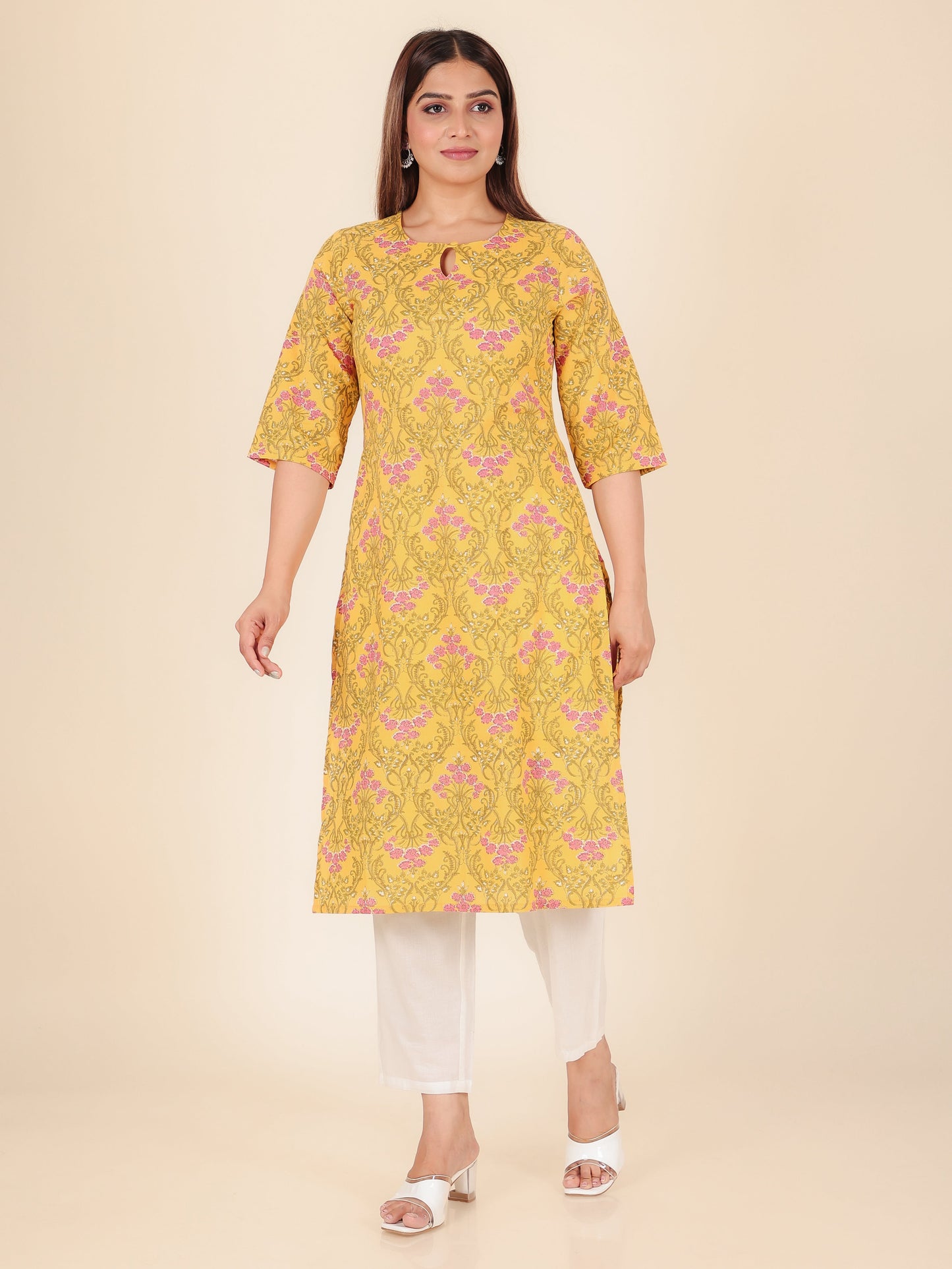 Soft Cotton Floral Kurta