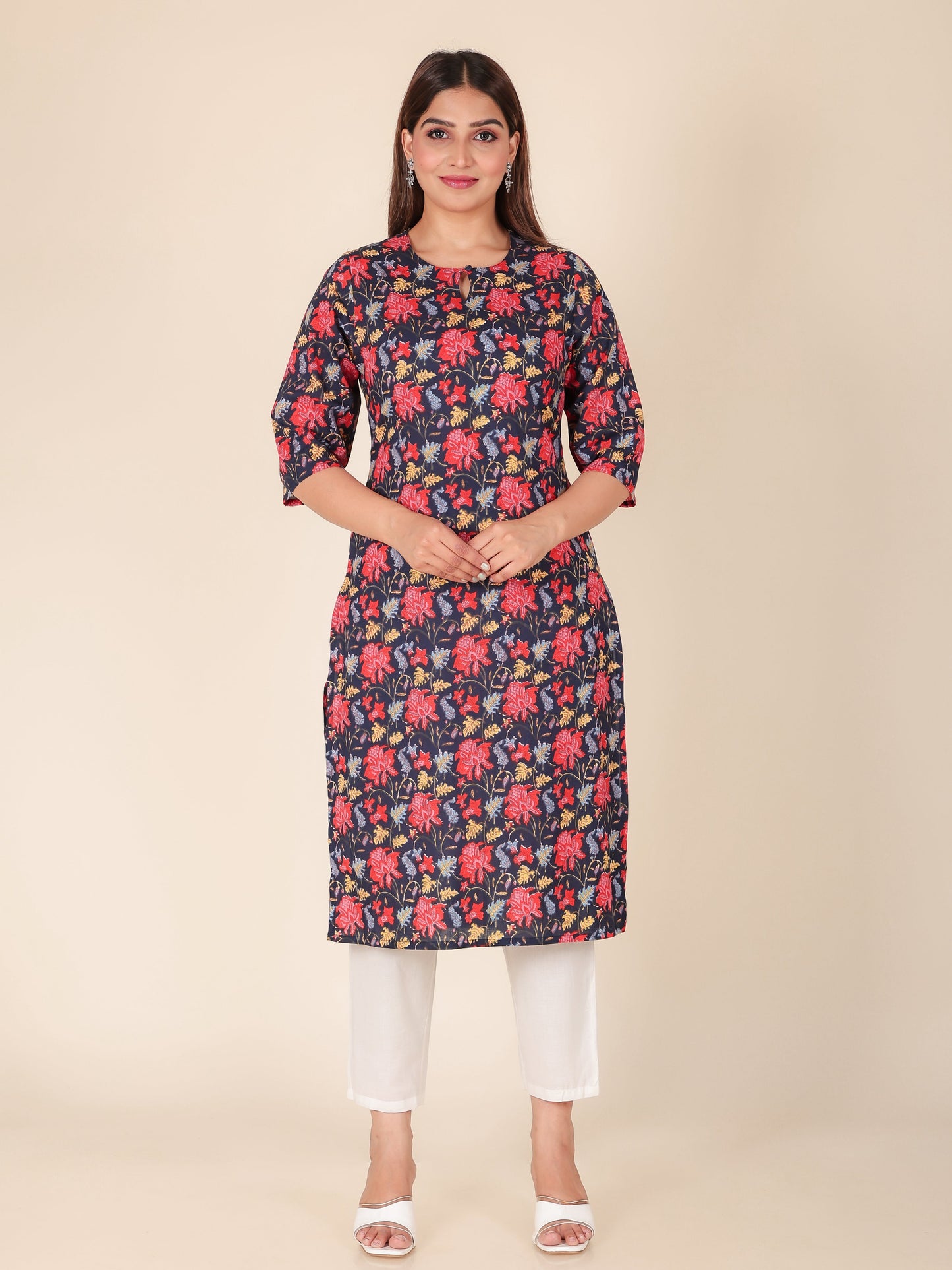 Soft Cotton Floral Kurta