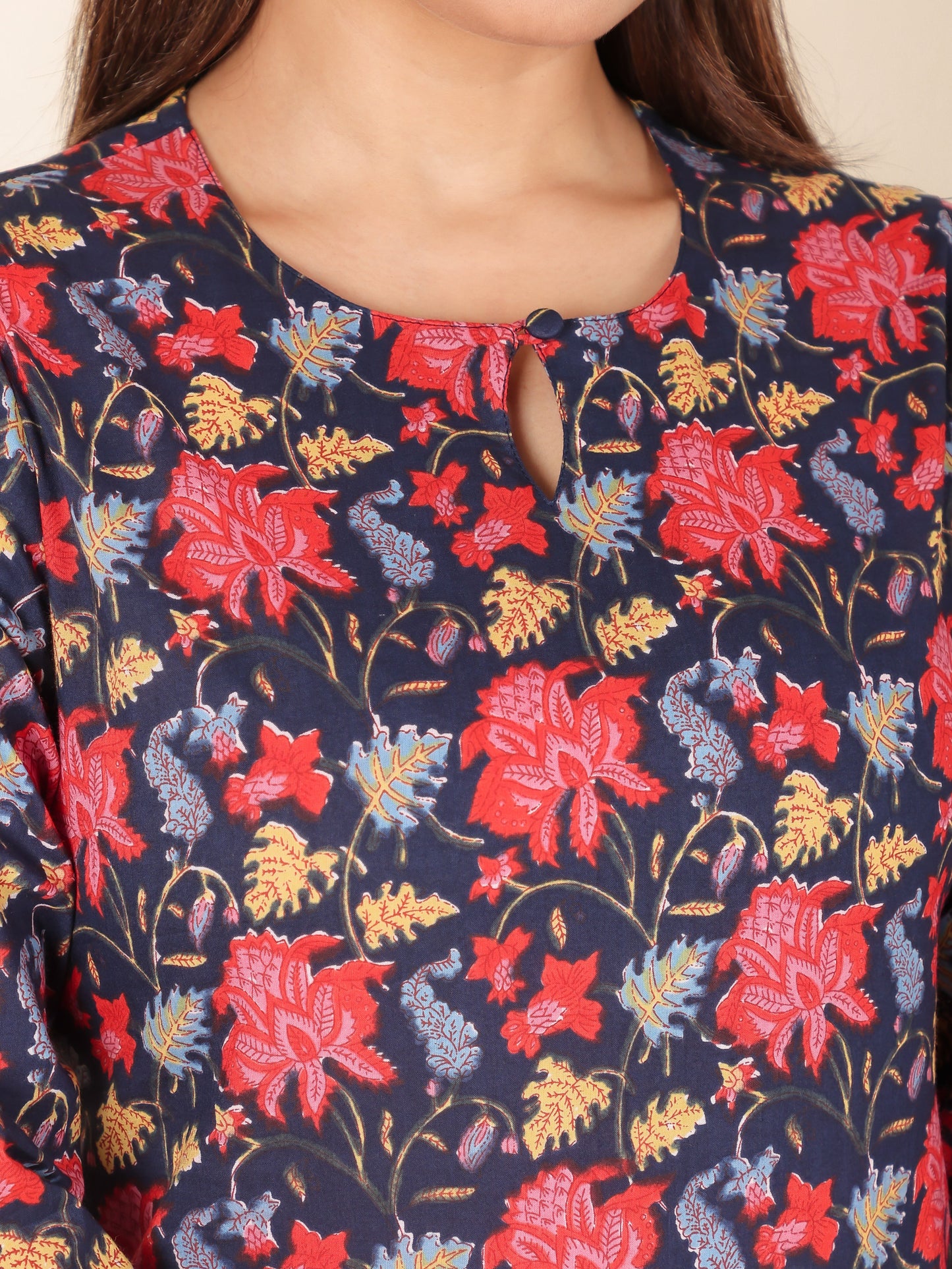 Soft Cotton Floral Kurta