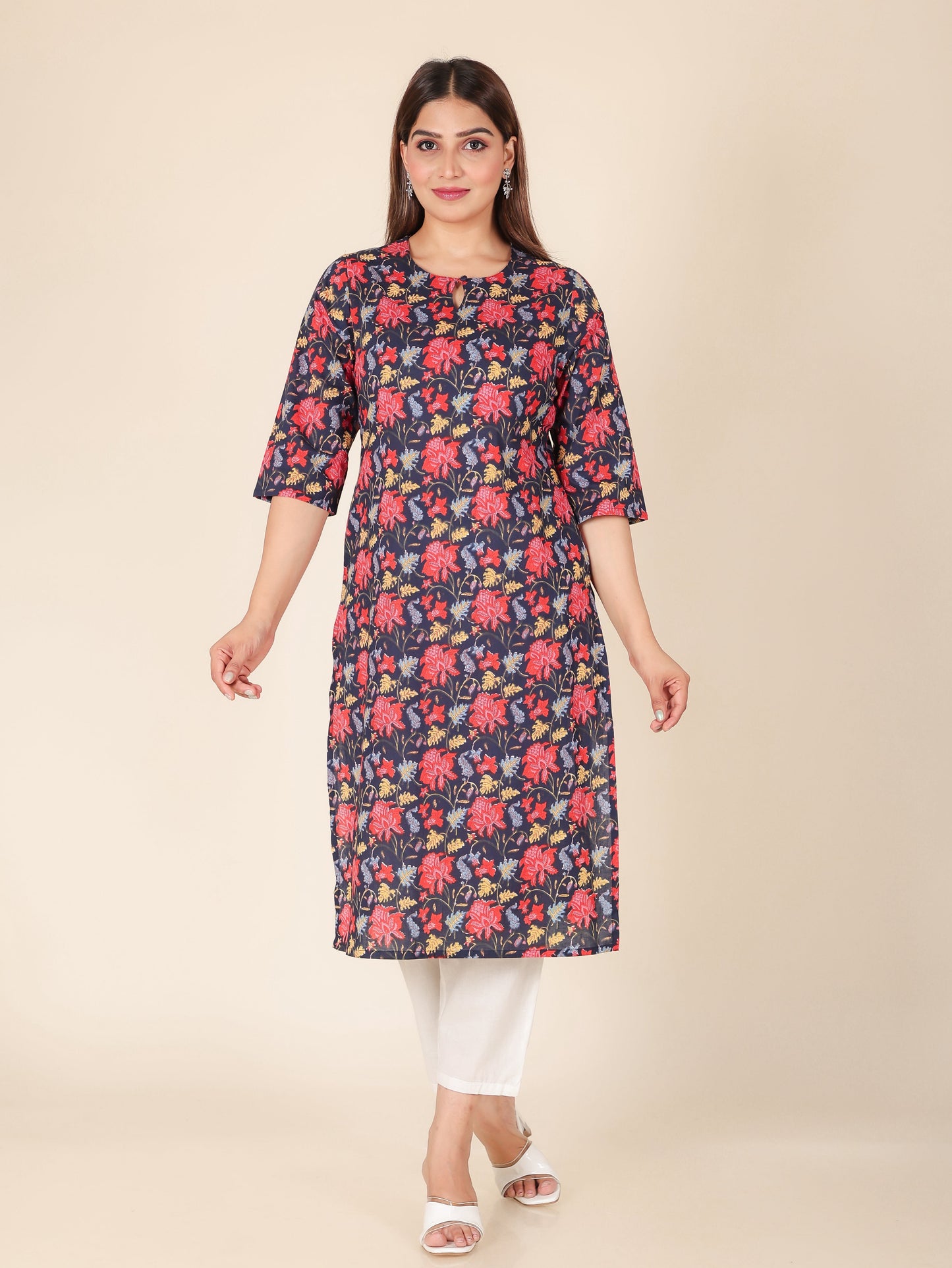 Soft Cotton Floral Kurta