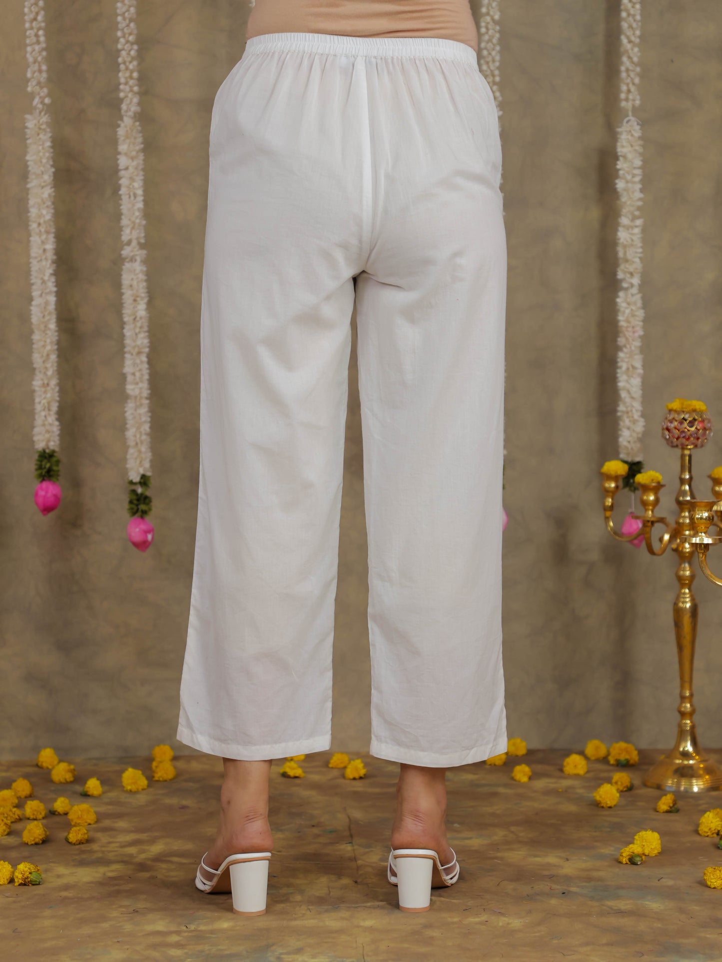 Soft Cotton Floral Straight Blue Kurta