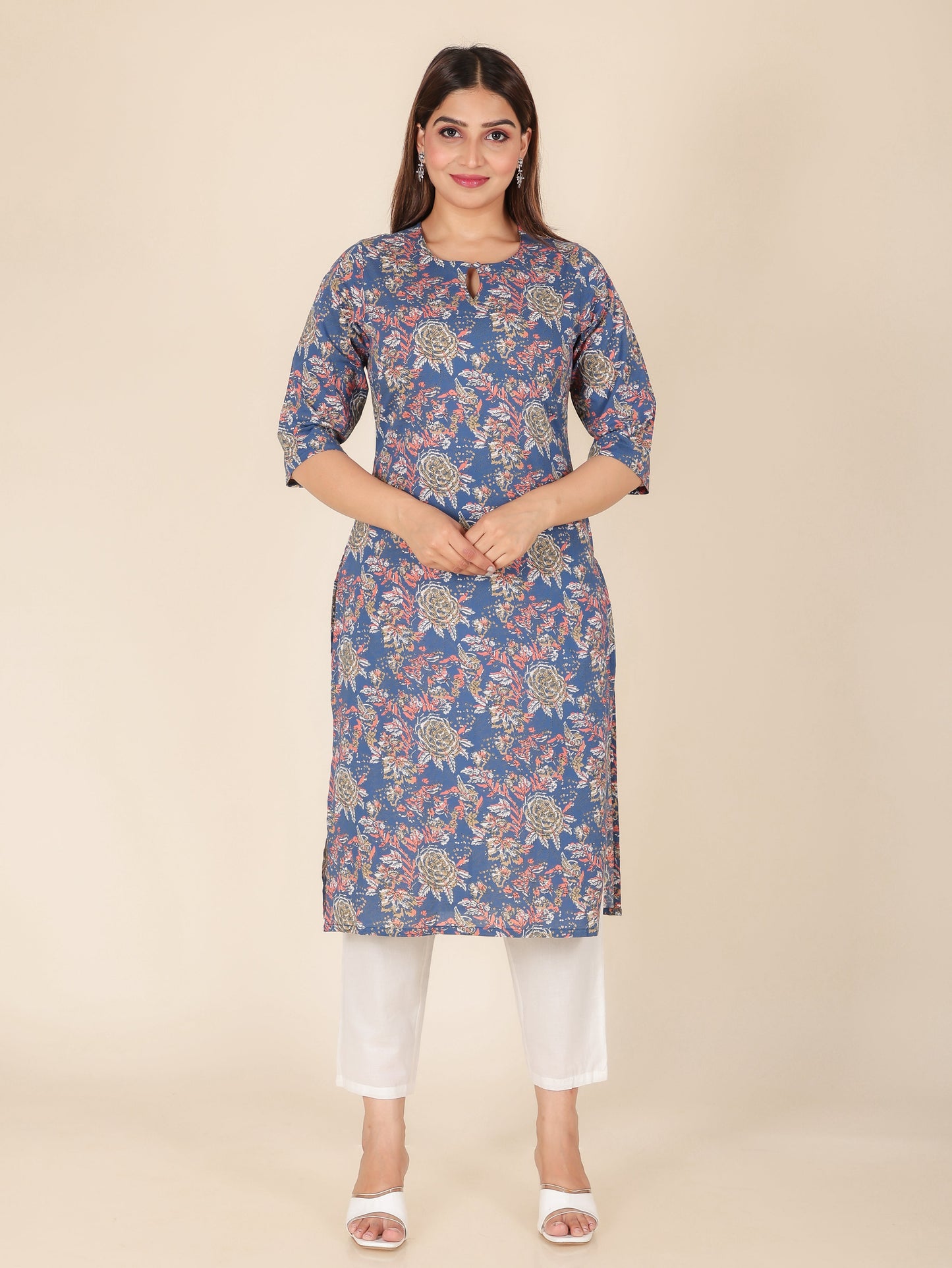 Soft Cotton Floral Kurta