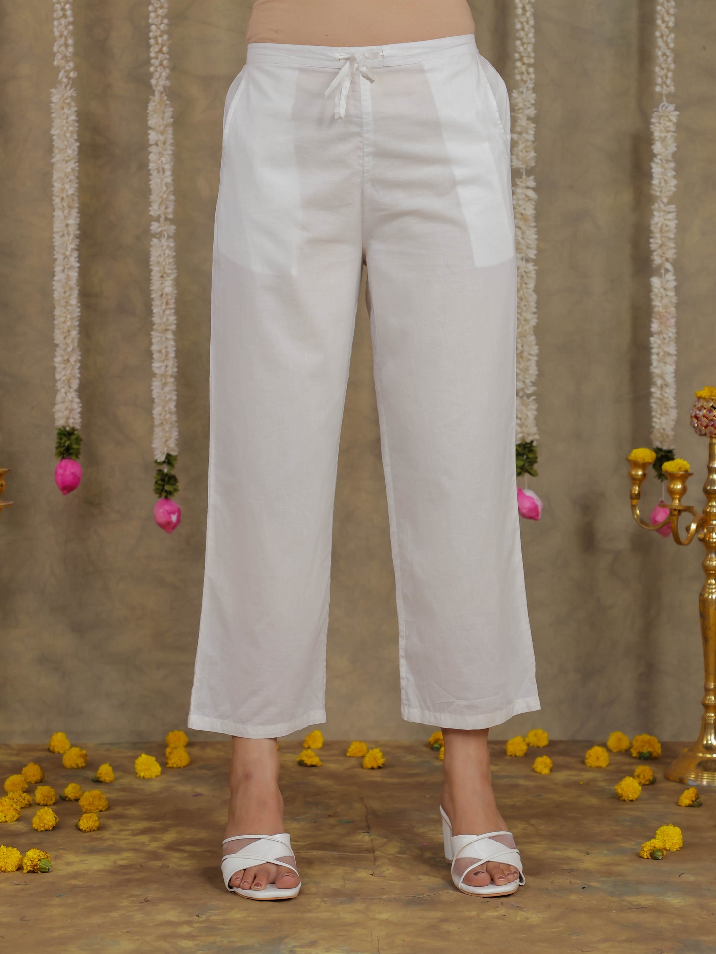 Soft Cotton Floral Straight Blue Kurta