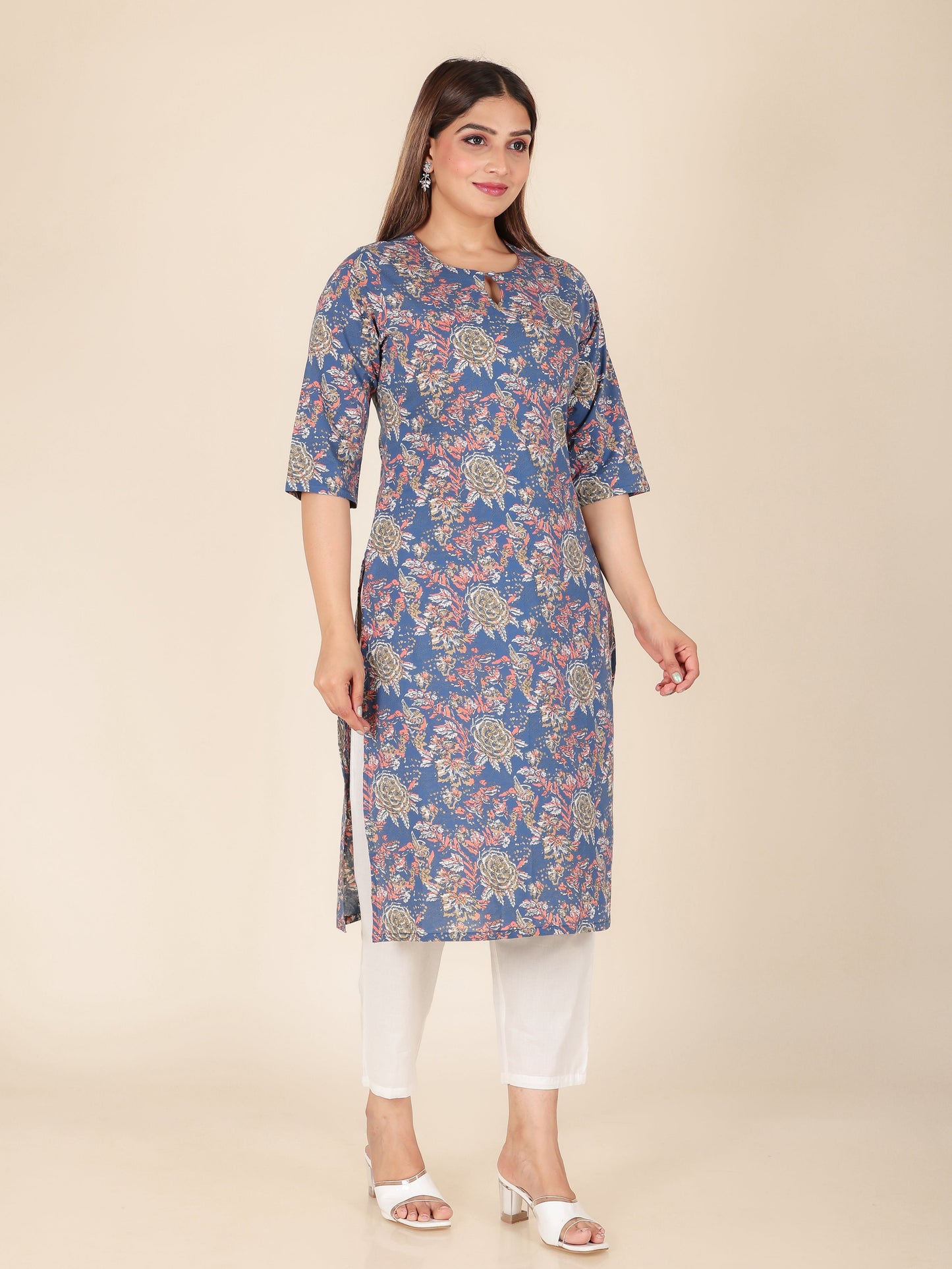 Soft Cotton Floral Kurta