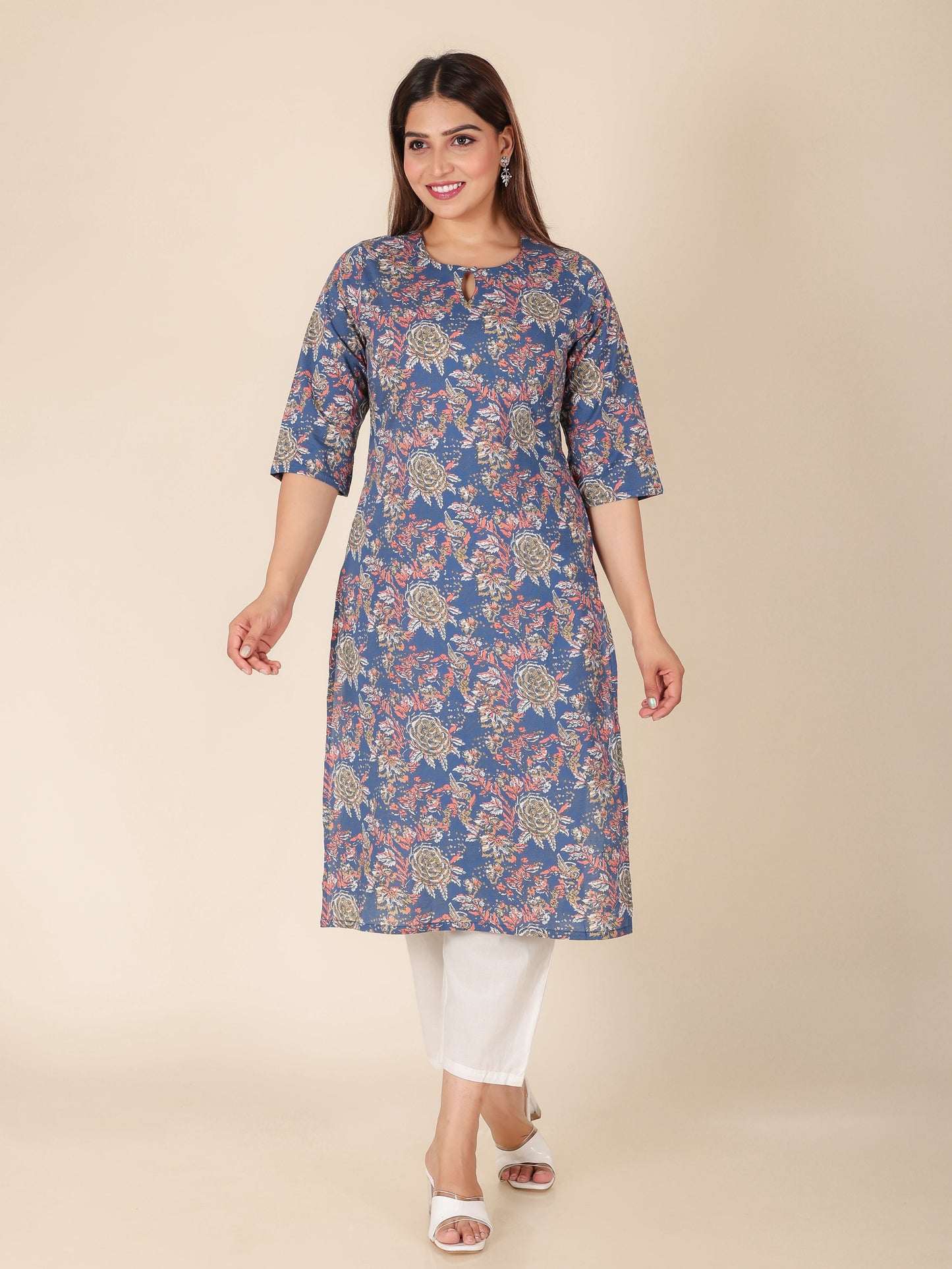 Soft Cotton Floral Kurta