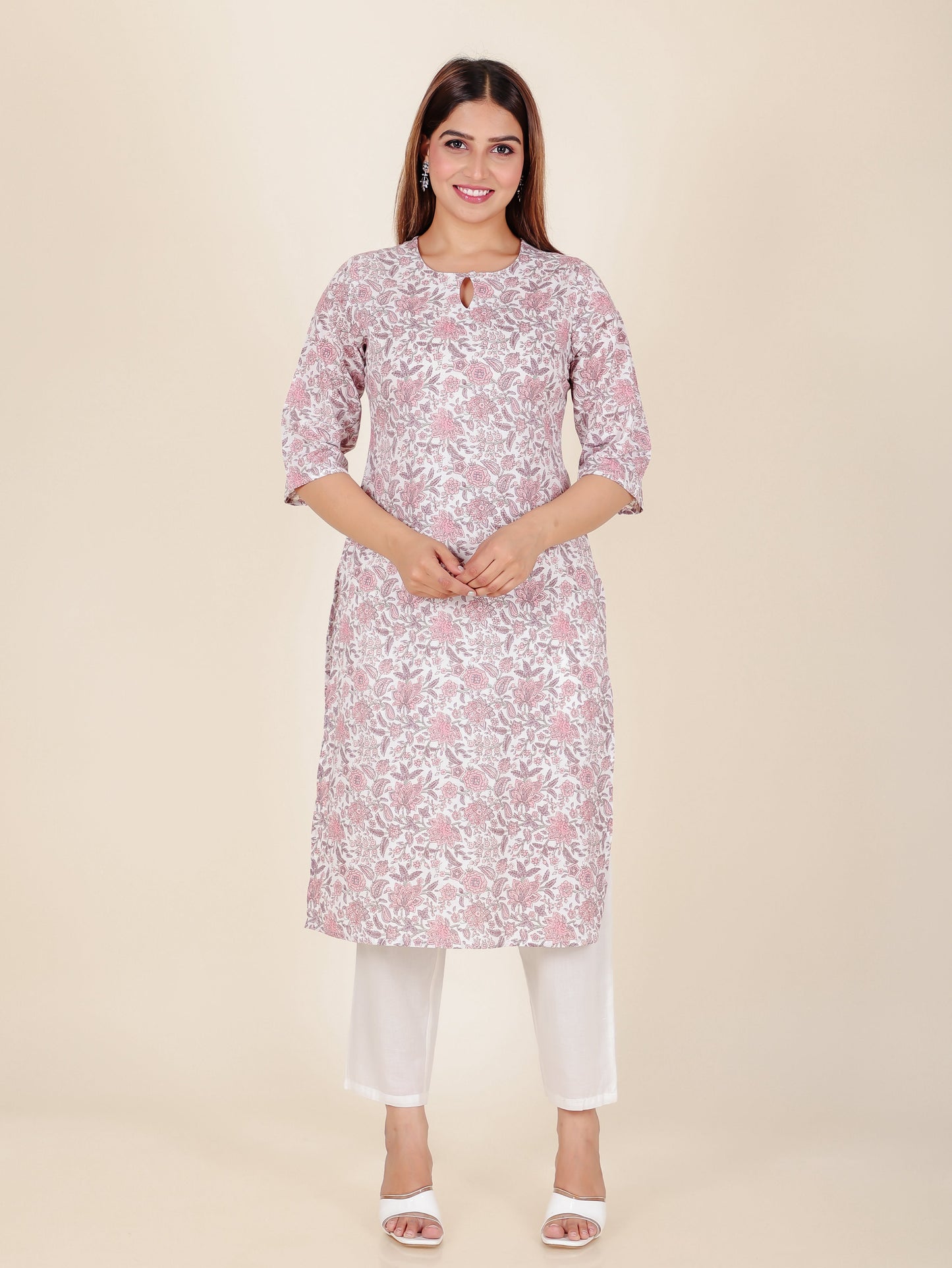 Soft Cotton Floral Kurta