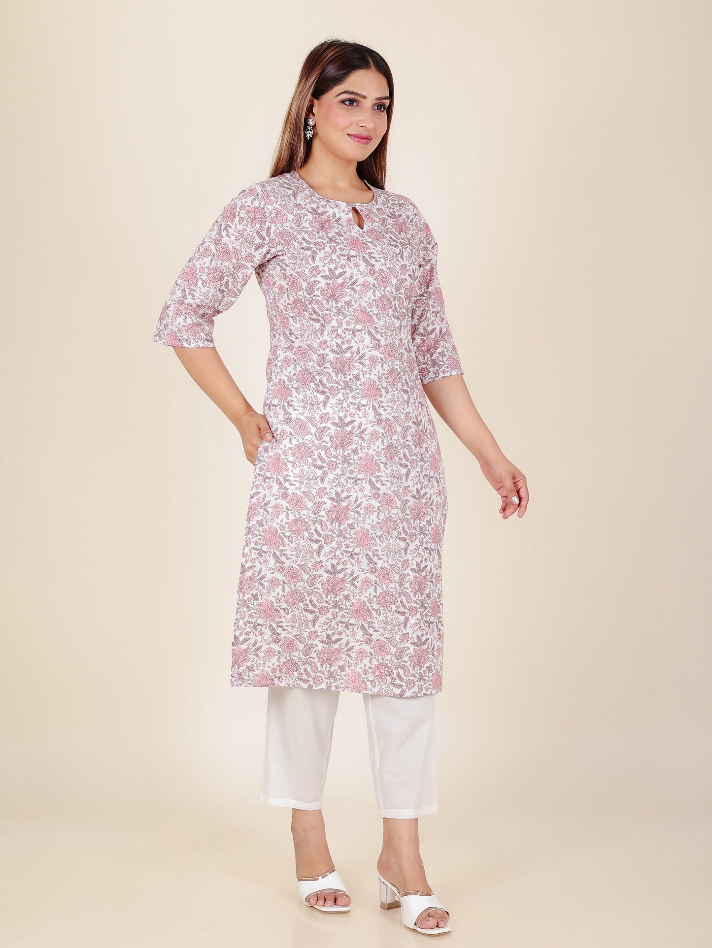 Soft Cotton Floral Kurta