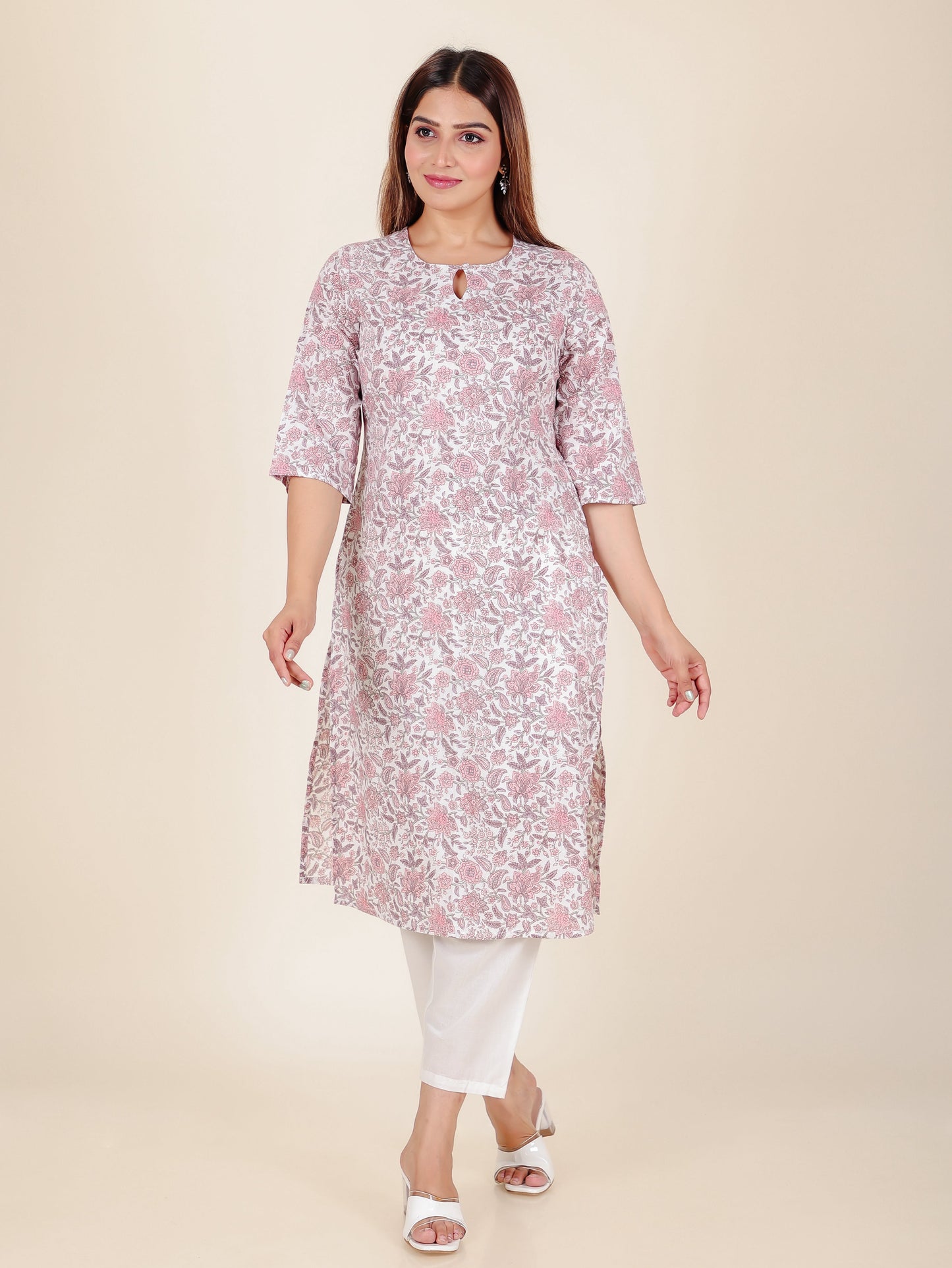 Soft Cotton Floral Kurta