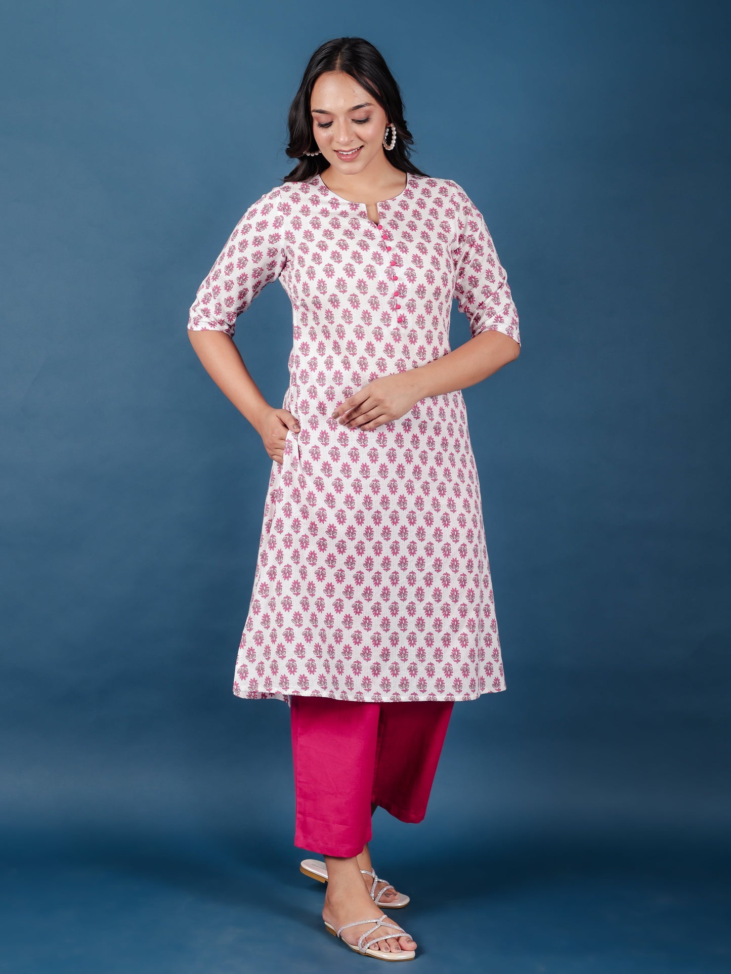 Soft Cotton Floral Kurta