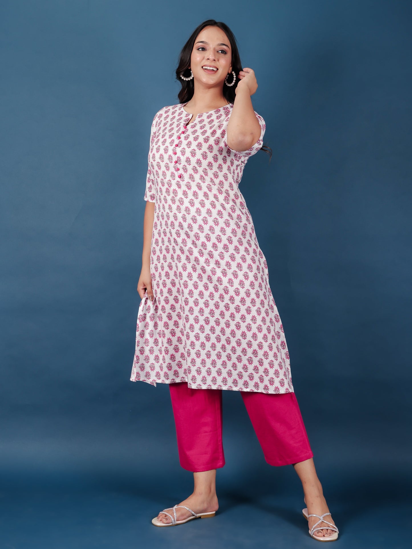 Soft Cotton Floral Kurta