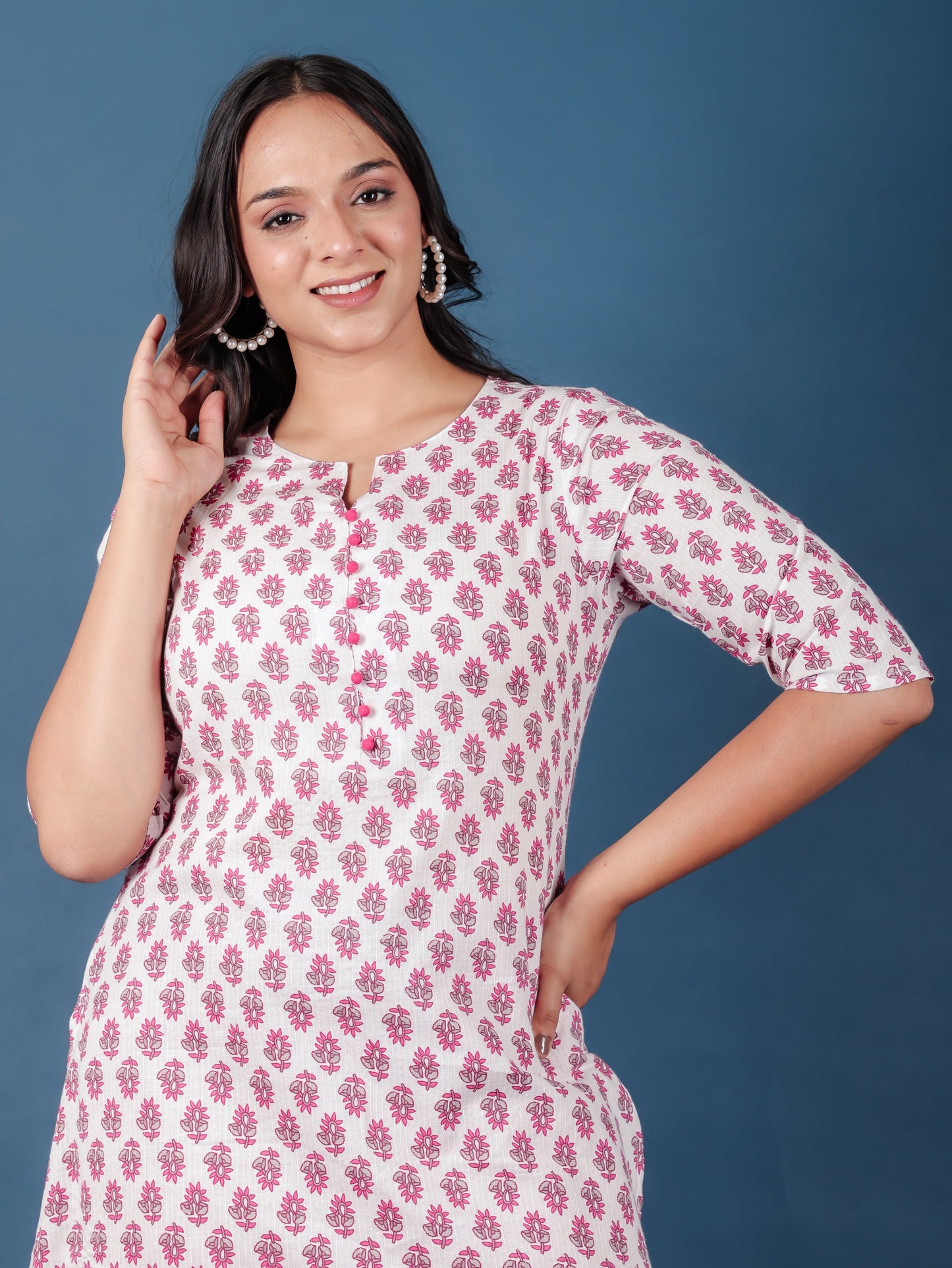 Soft Cotton Floral Kurta