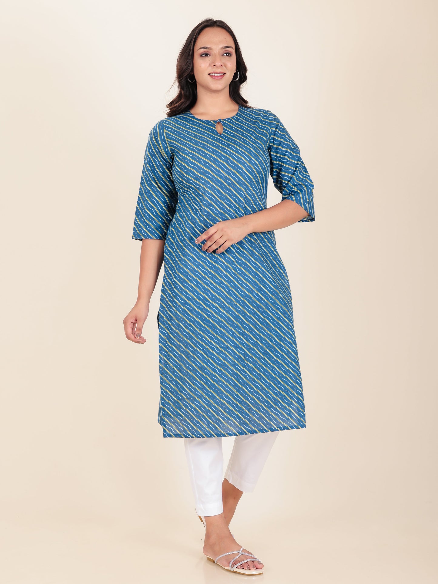 Soft Cotton Leheriya Kurta