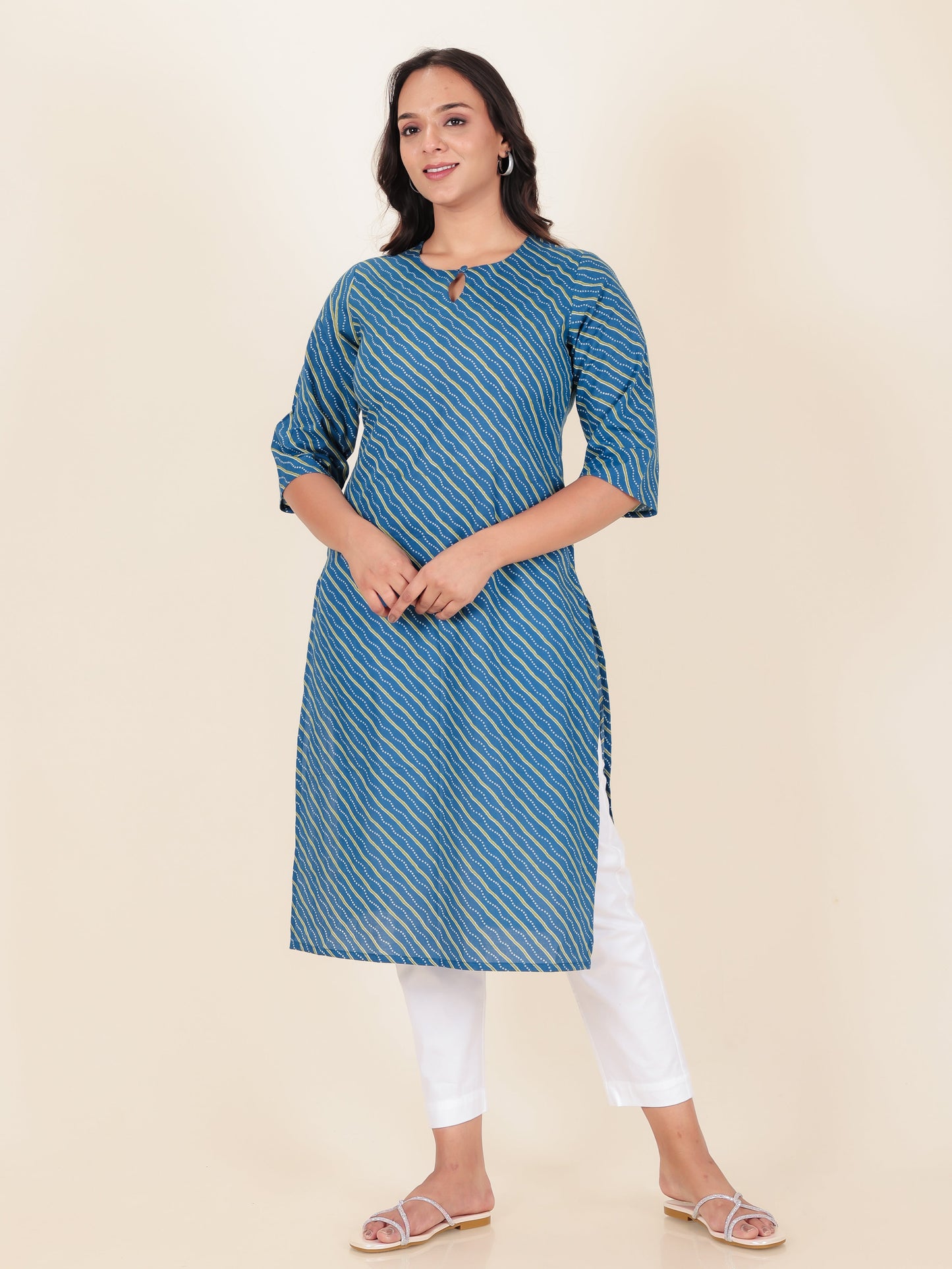 Soft Cotton Leheriya Kurta