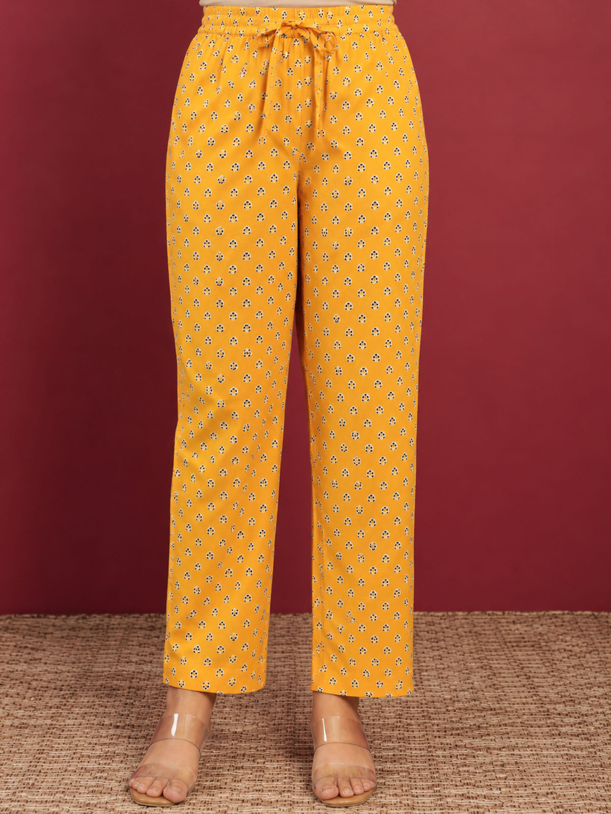 Soft Cotton Butti Orange Palazzo