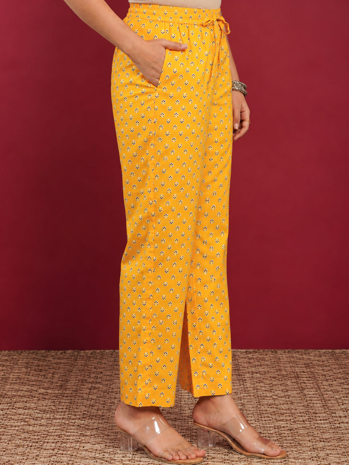 Soft Cotton Butti Orange Palazzo