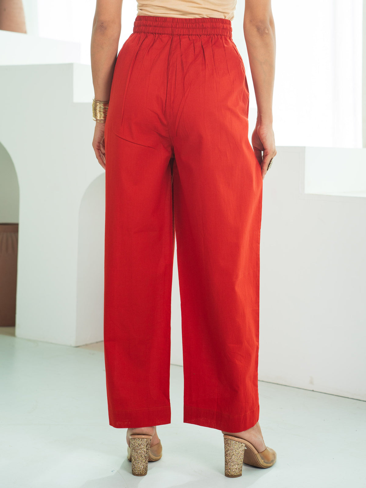 Soft Cotton Solid Rust Palazzo