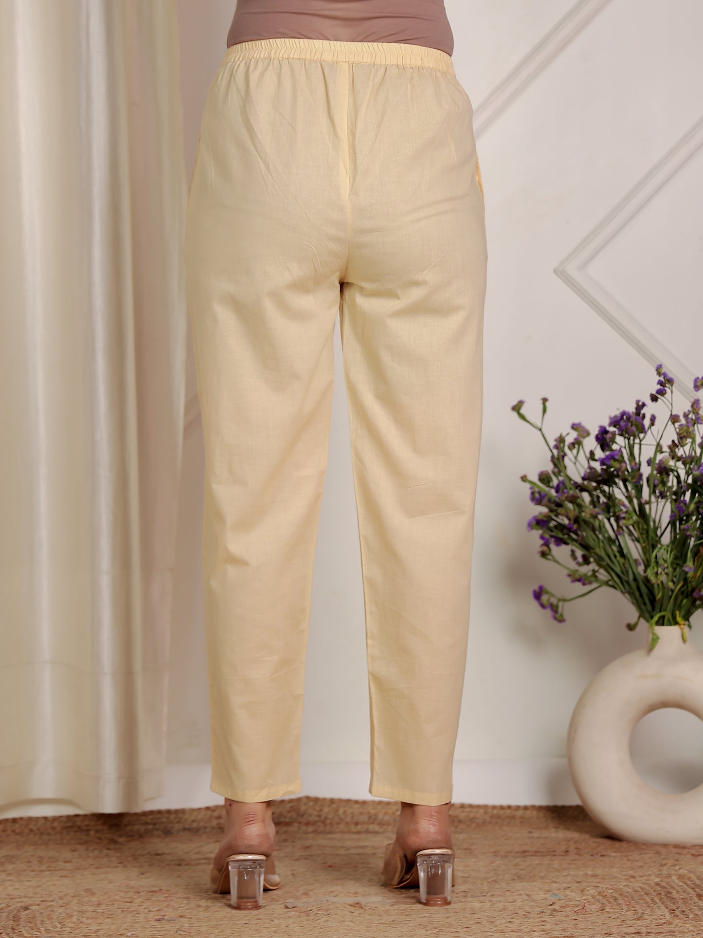 Soft Cotton Striped Straight Yellow Kurta