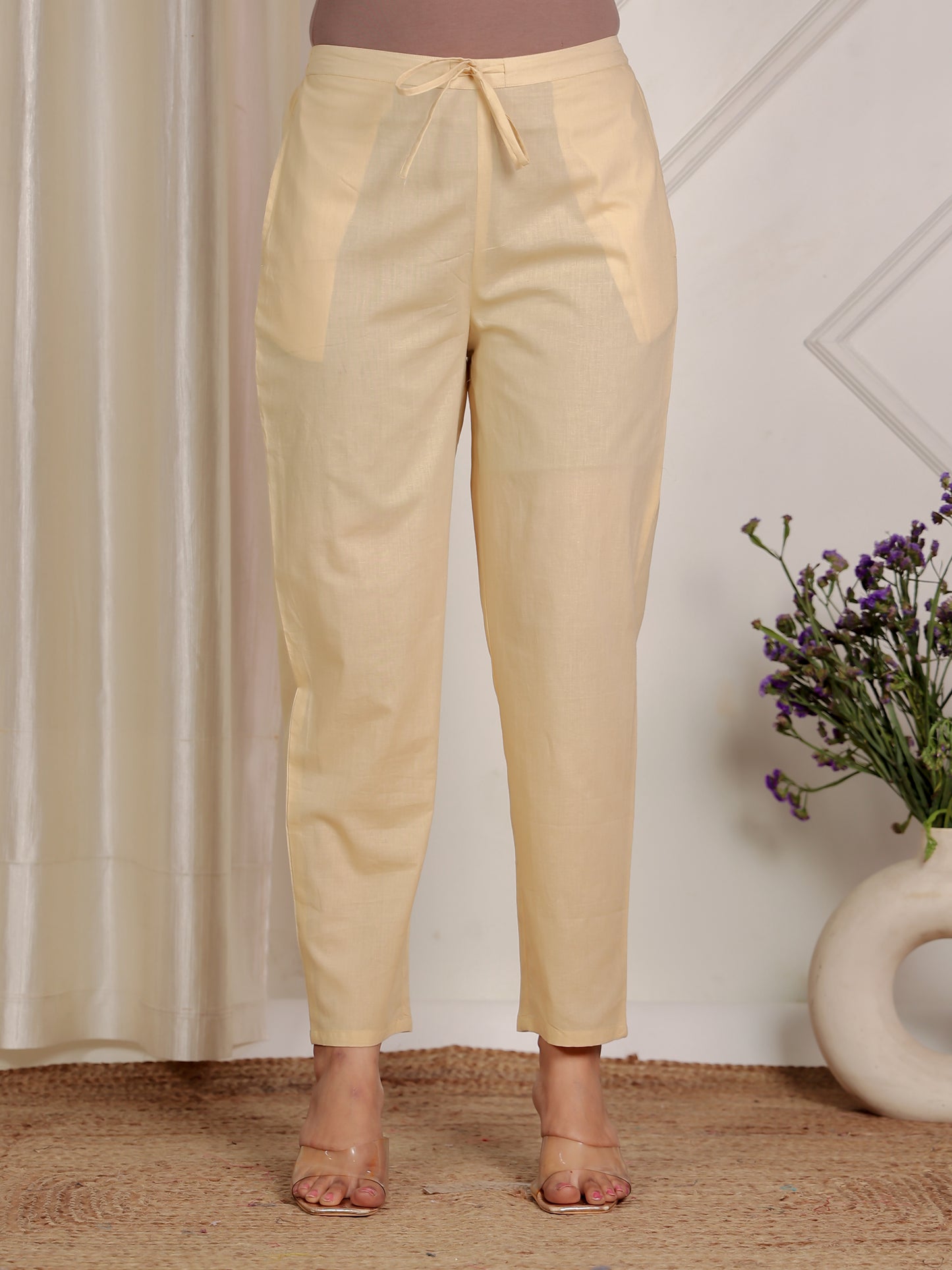Soft Cotton Striped Straight Yellow Kurta