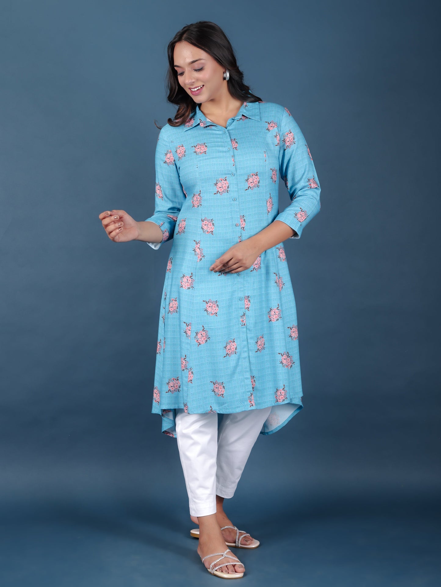 Rayon Floral Kurta