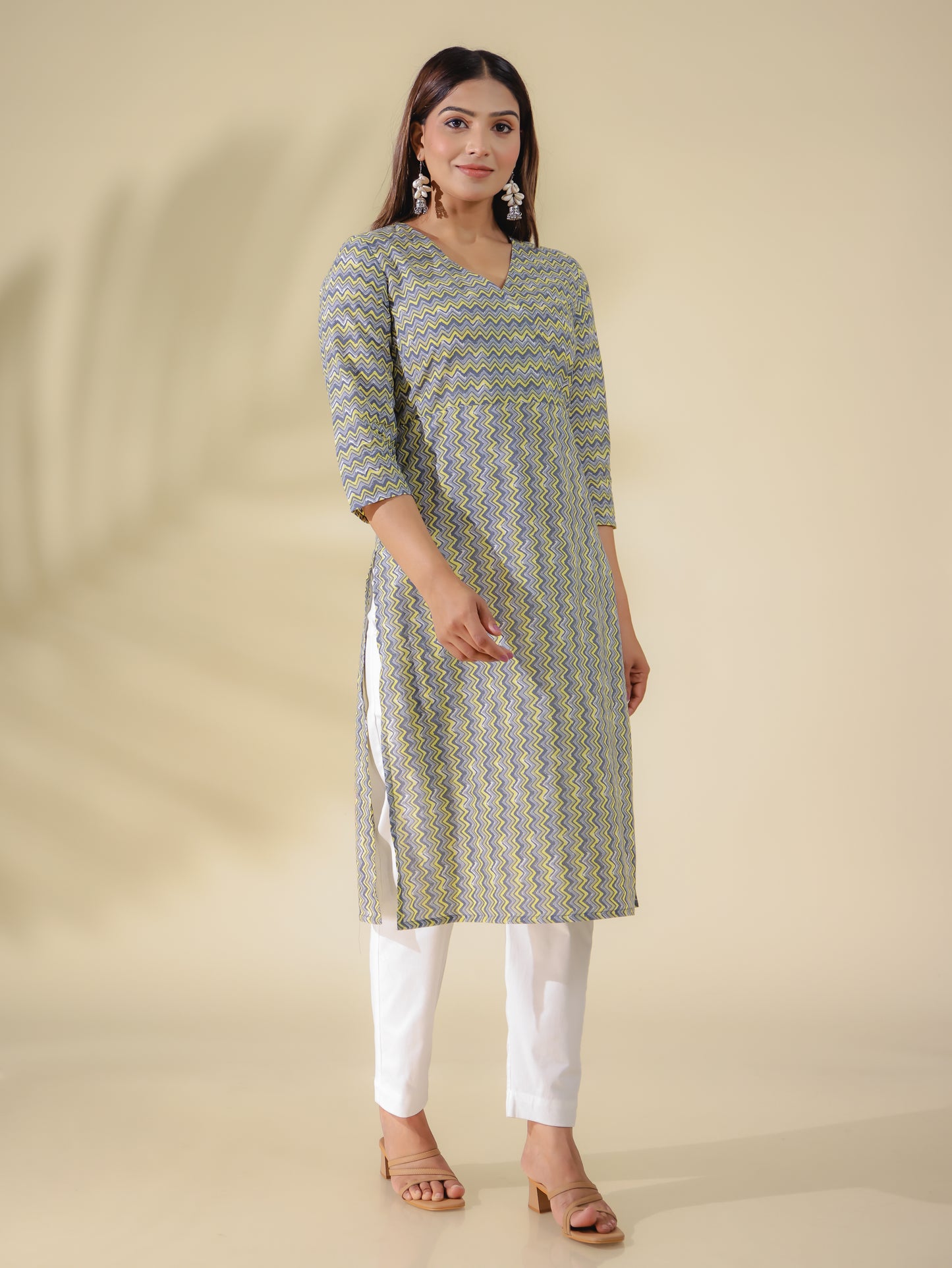 Soft Cotton Chevron Kurta