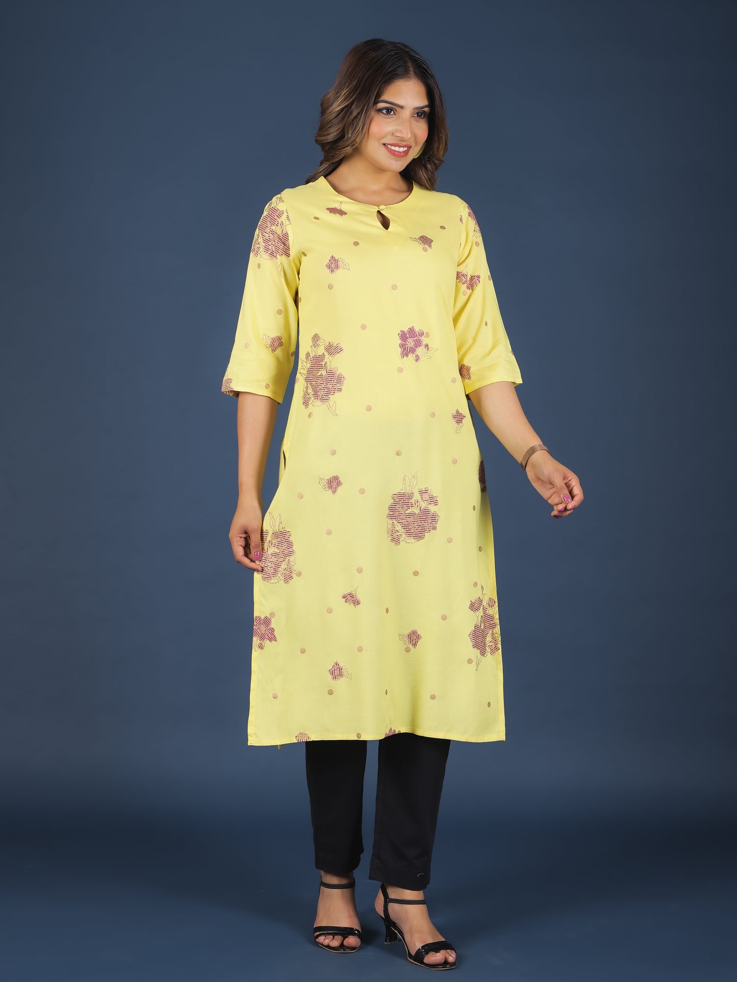 Rayon Gold foil Kurta