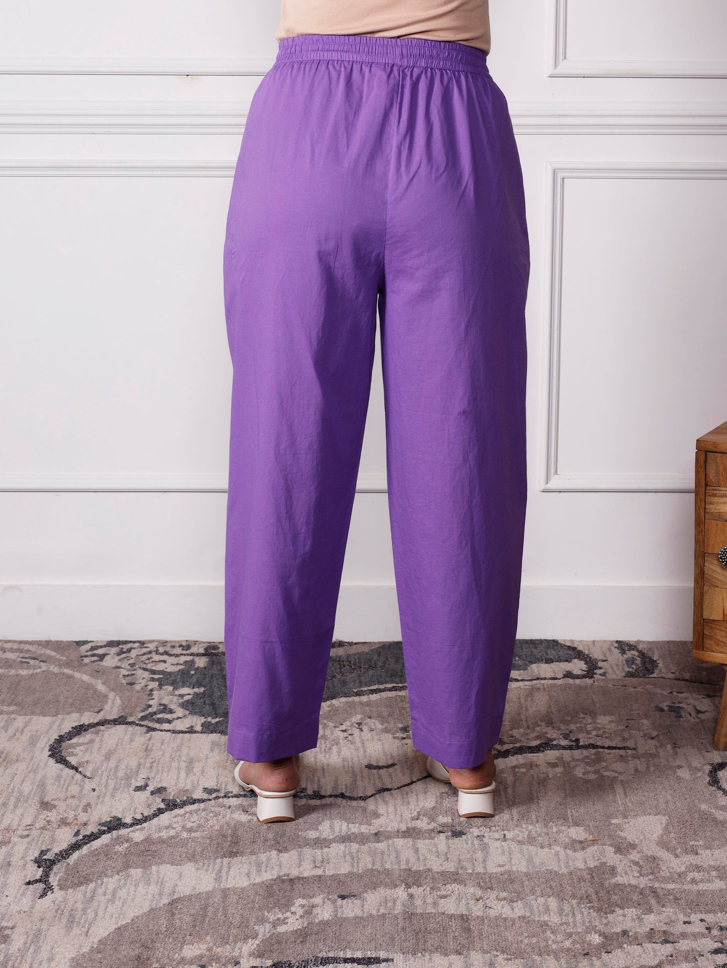 Embroidered Soft cotton Bandhani Flared Lavender Kurta