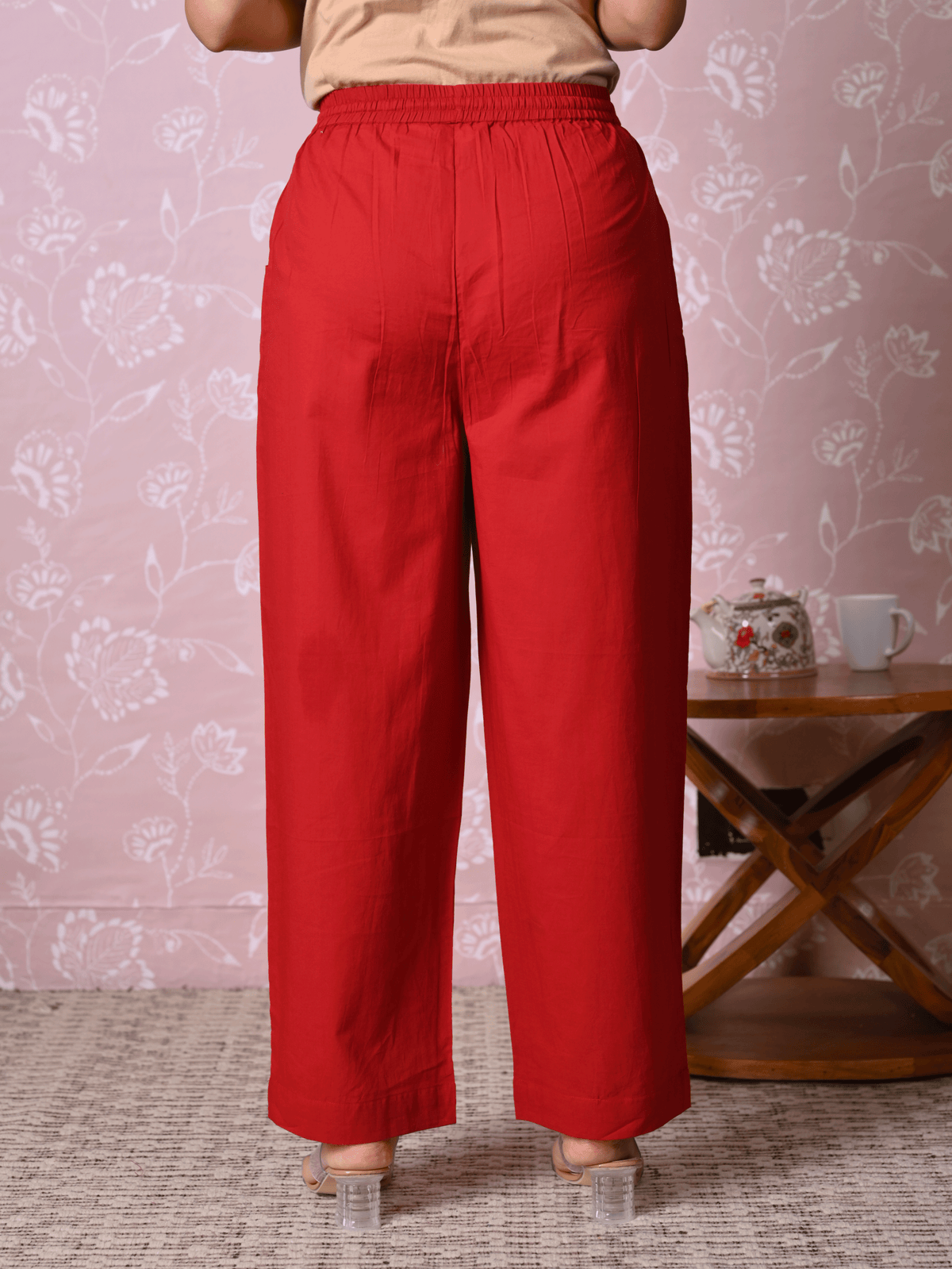 Embroidered Soft Cotton Solid Straight Rust Kurta