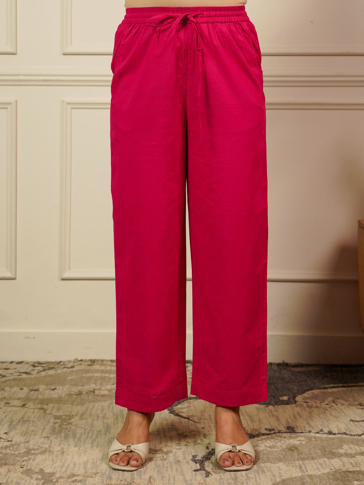 Embroidered Soft Cotton Bandhani Flared Pink Kurta