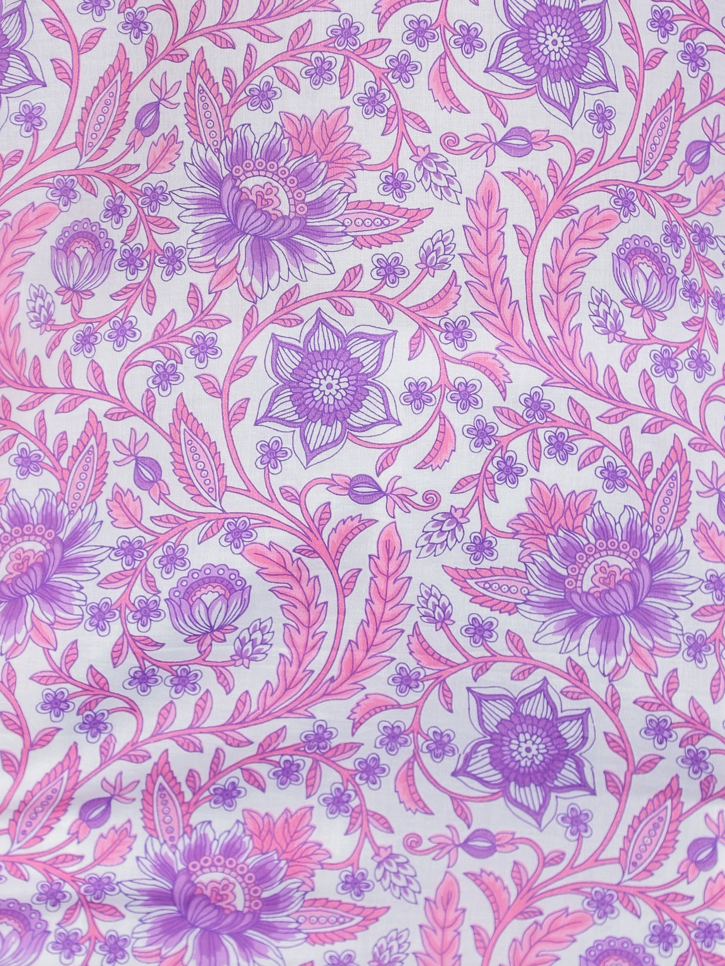 Soft Cotton Floral Straight Purple Kurti