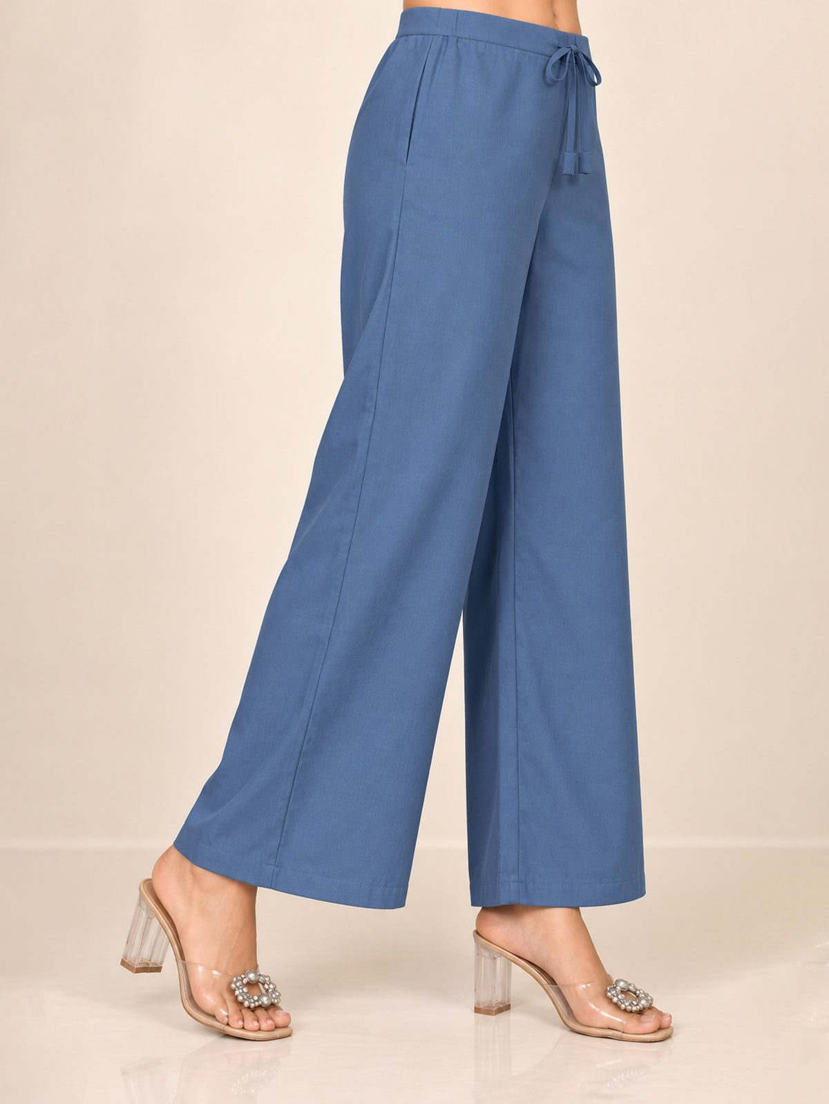 soft cotton butti straight blue kurta