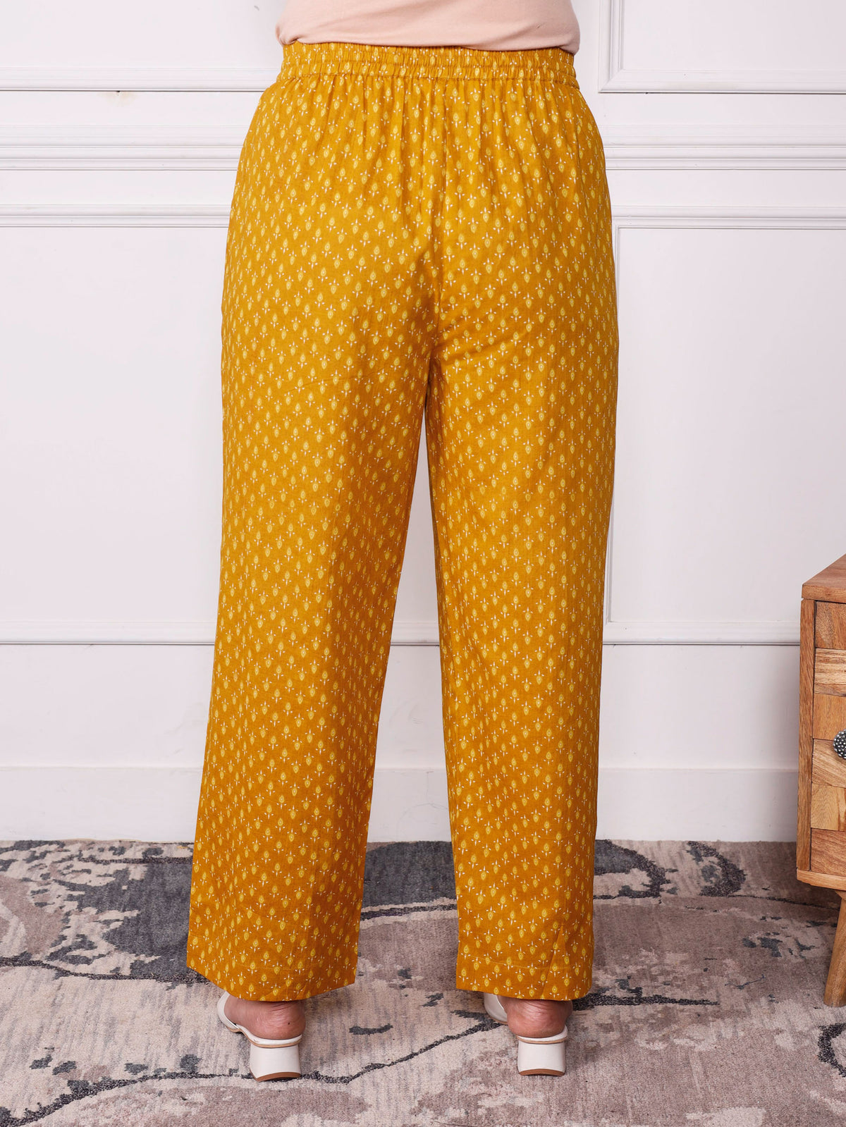 Soft Cotton Floral Anarkali Mustard Kurta