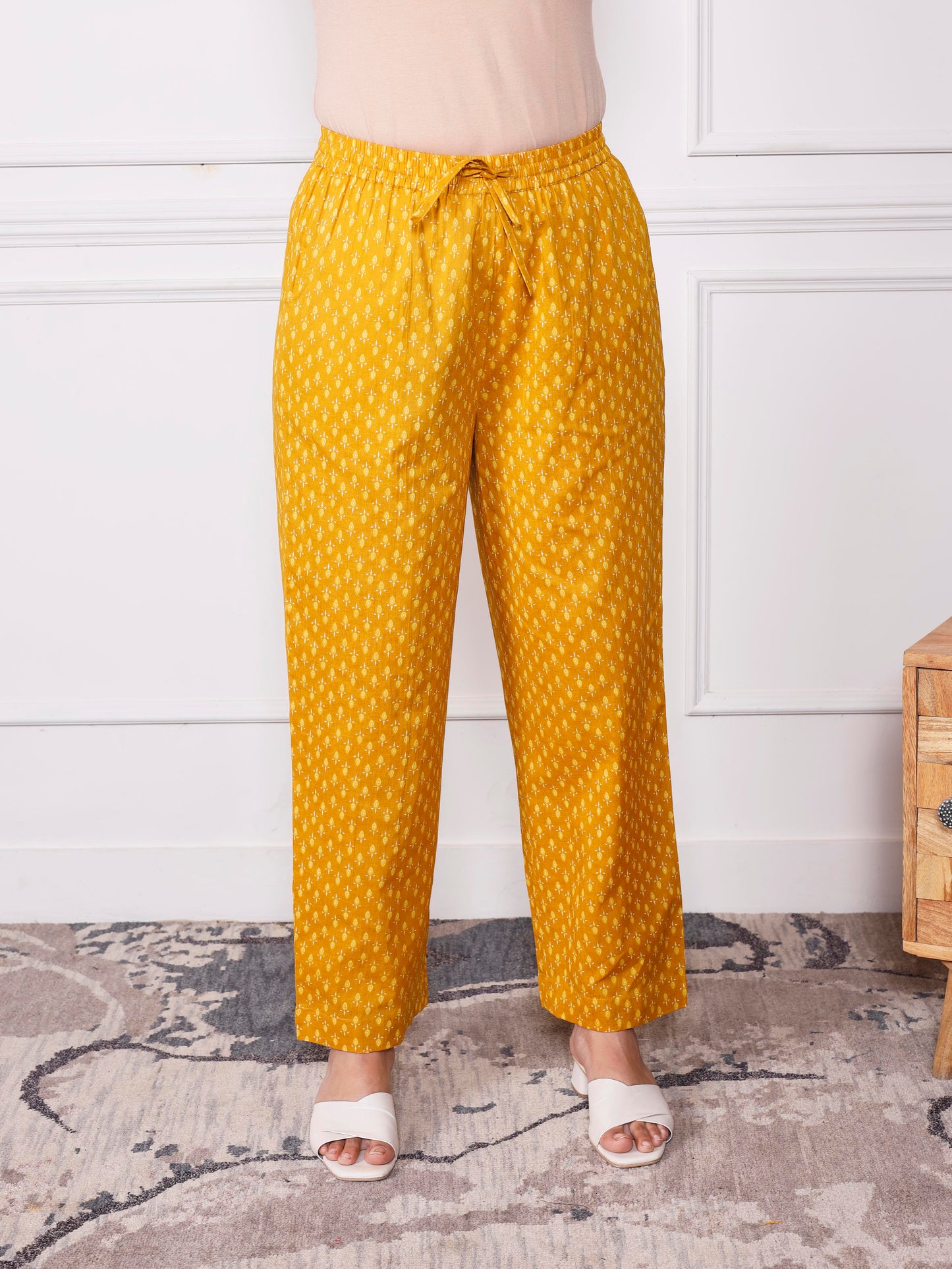 Soft cotton Floral Anarkali Mustard Kurta