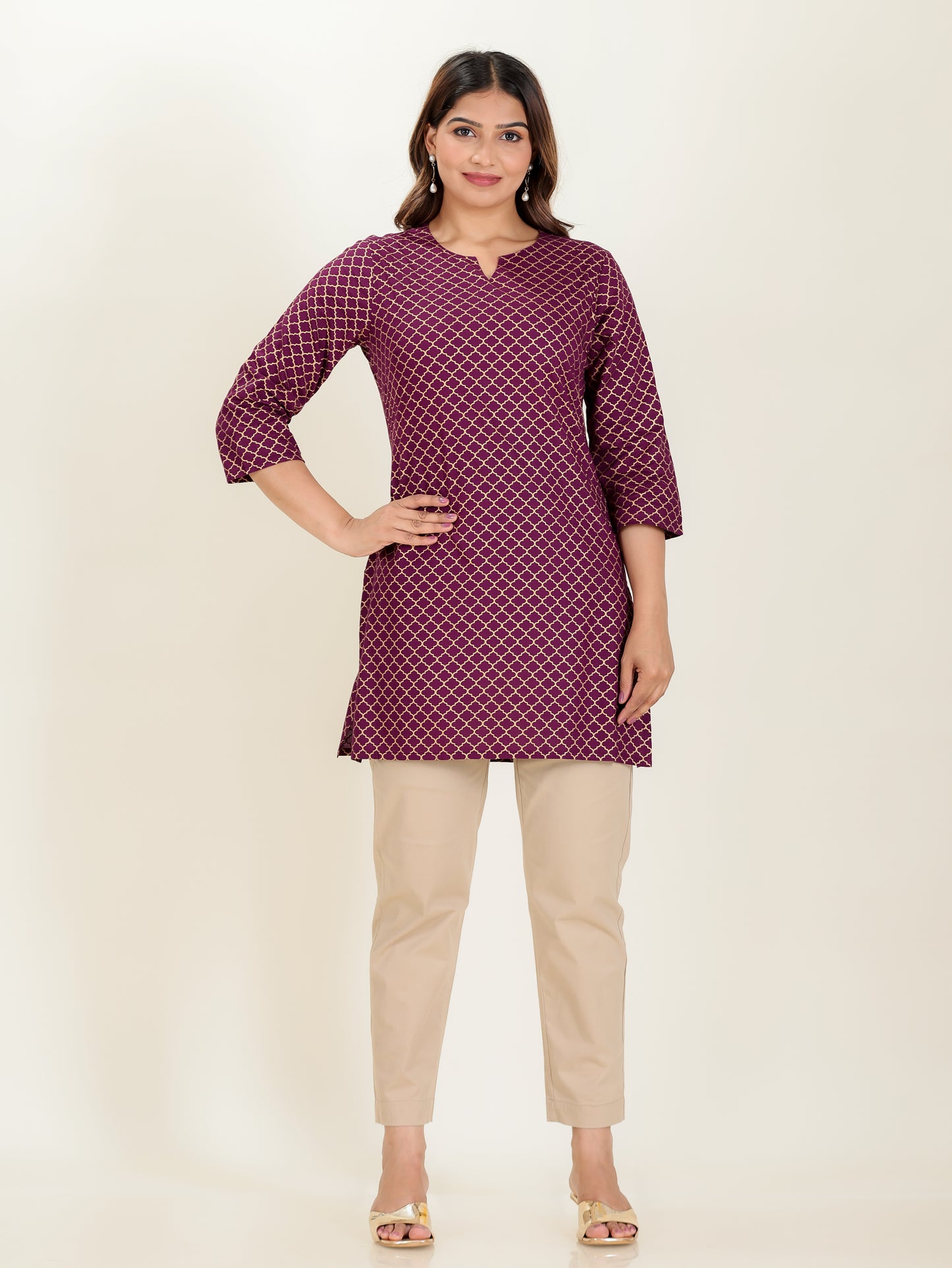 Rayon Gold foil Kurti