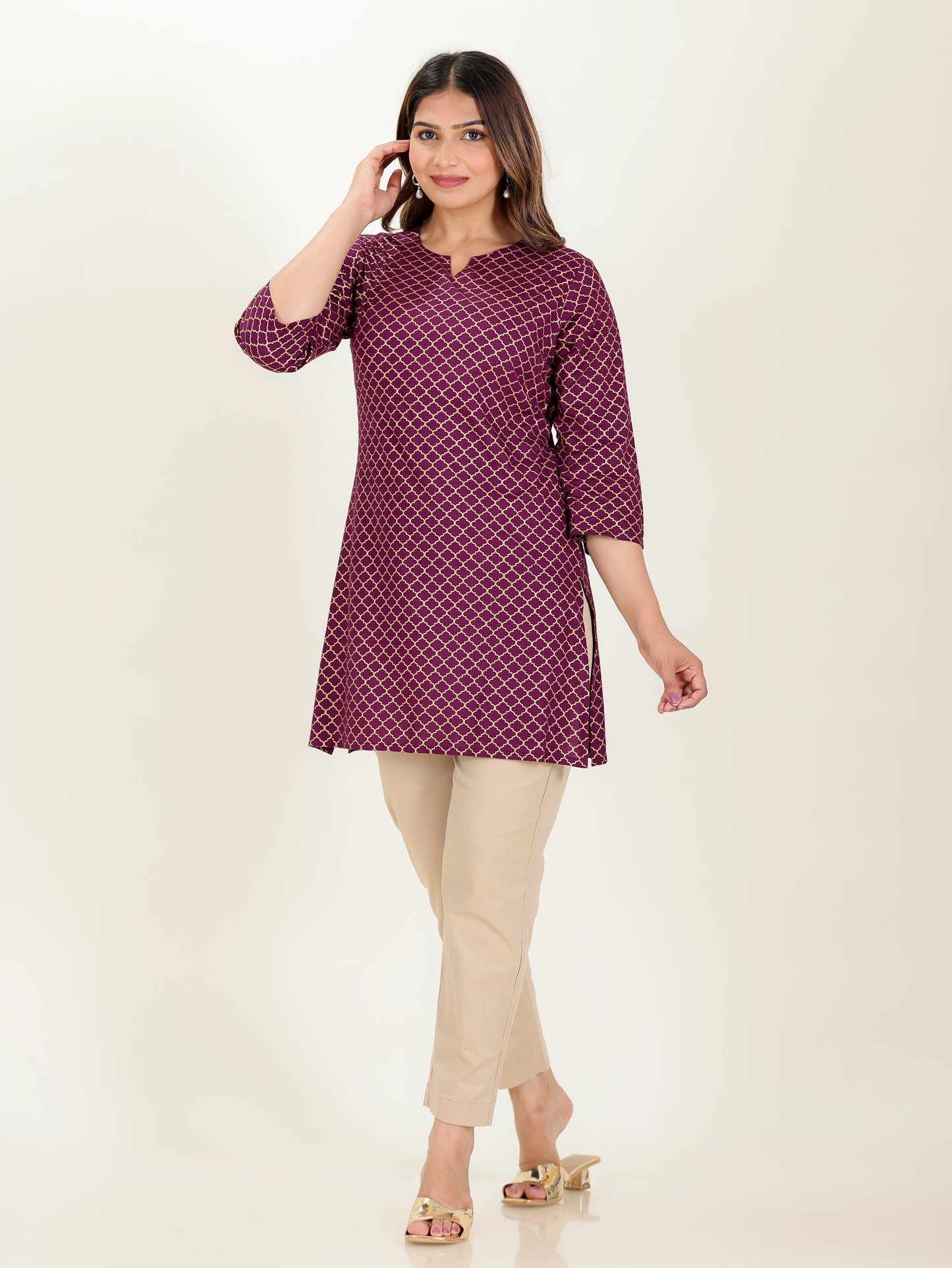 Rayon Gold foil Kurti