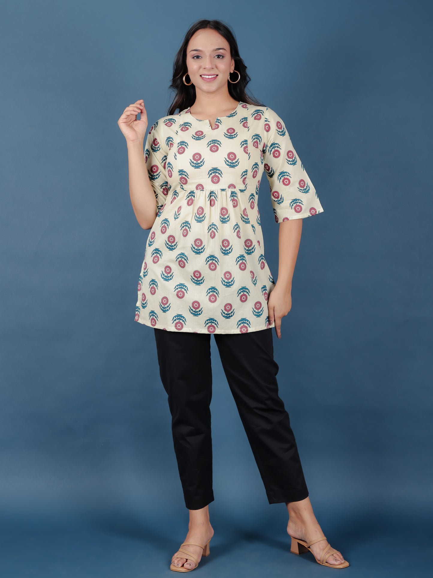 Soft Cotton Floral Kurti