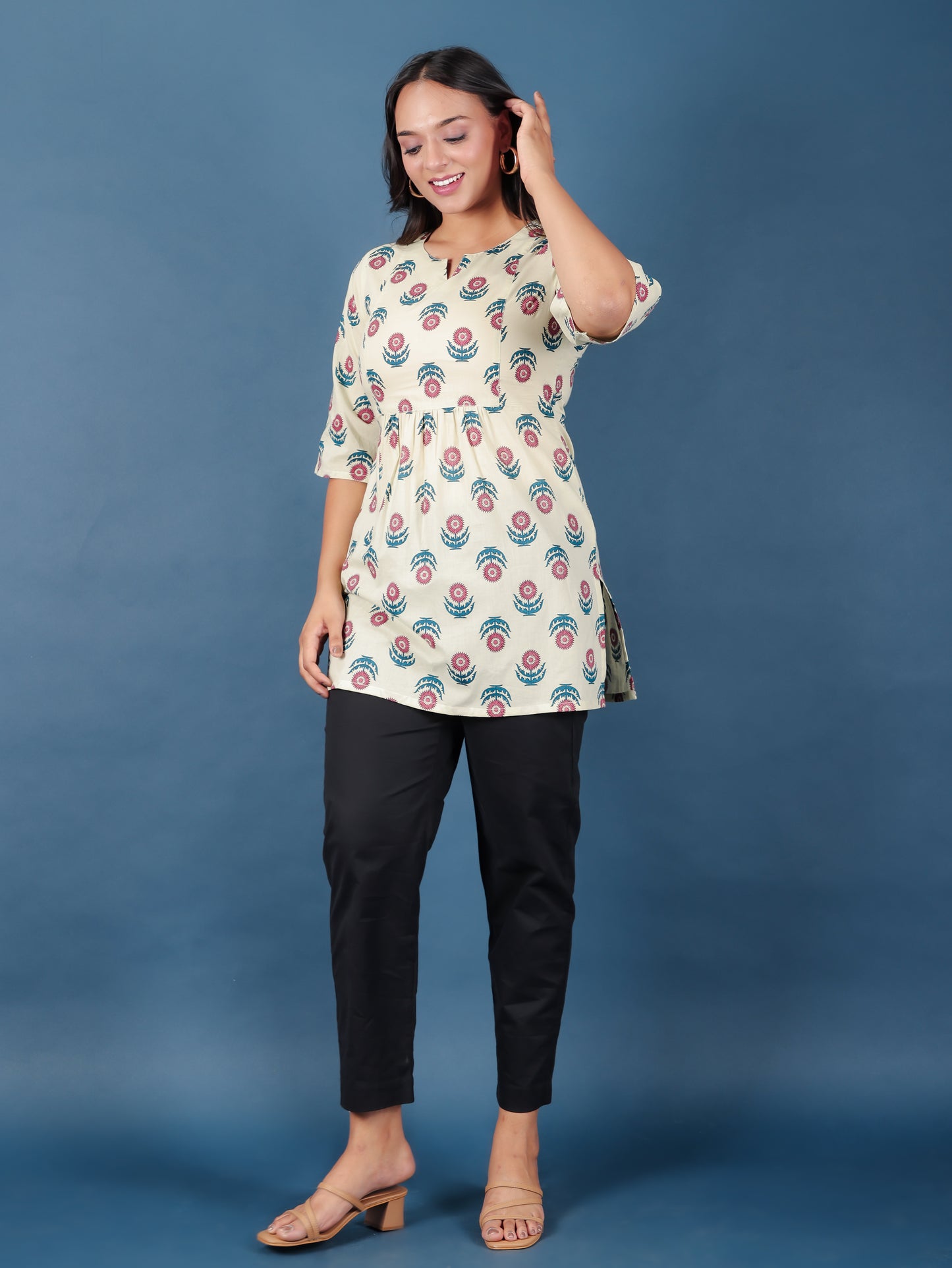 Soft Cotton Floral Kurti